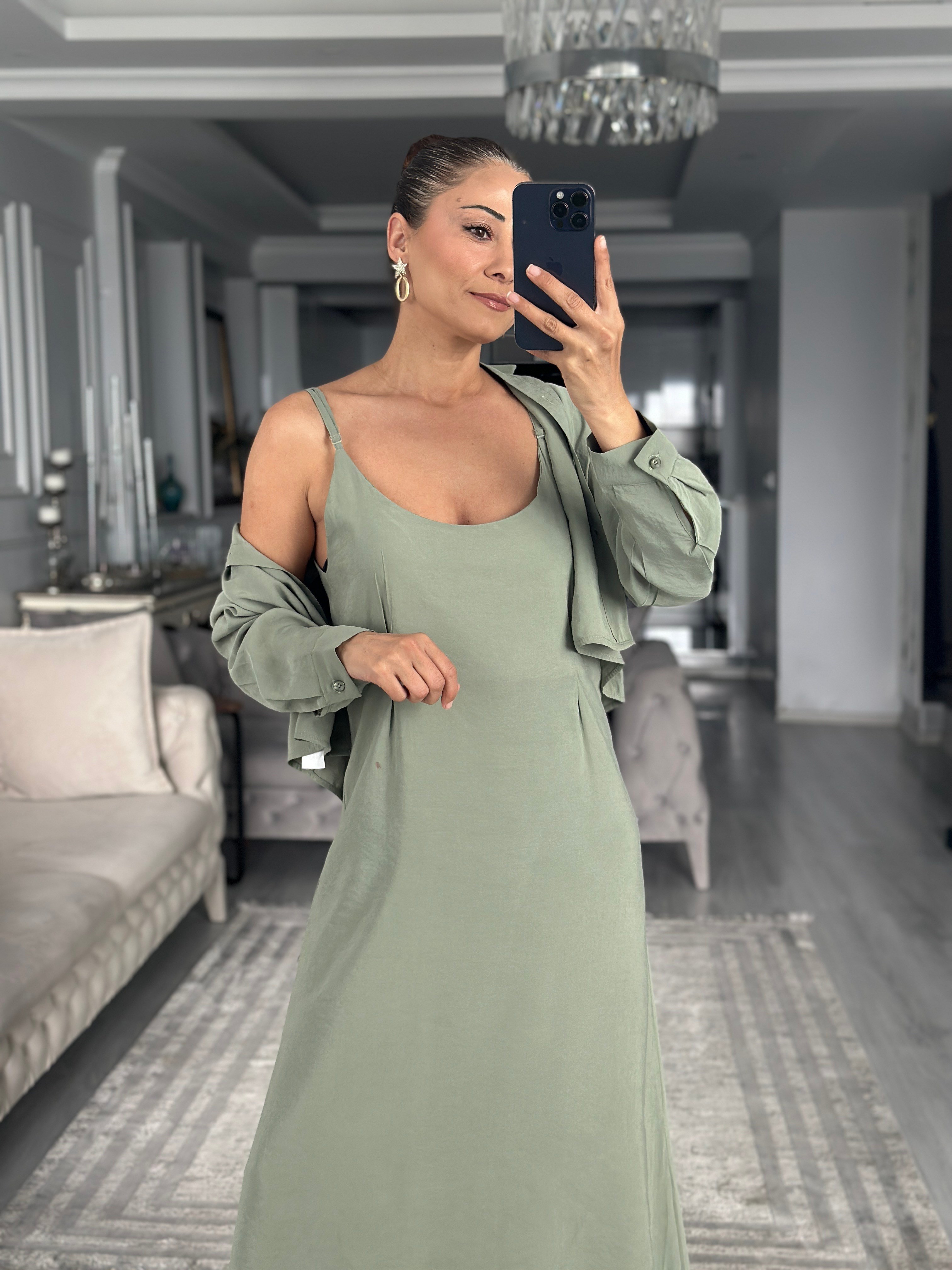 Çağla Gömlek Ve Elbise Kadın İkili Takım