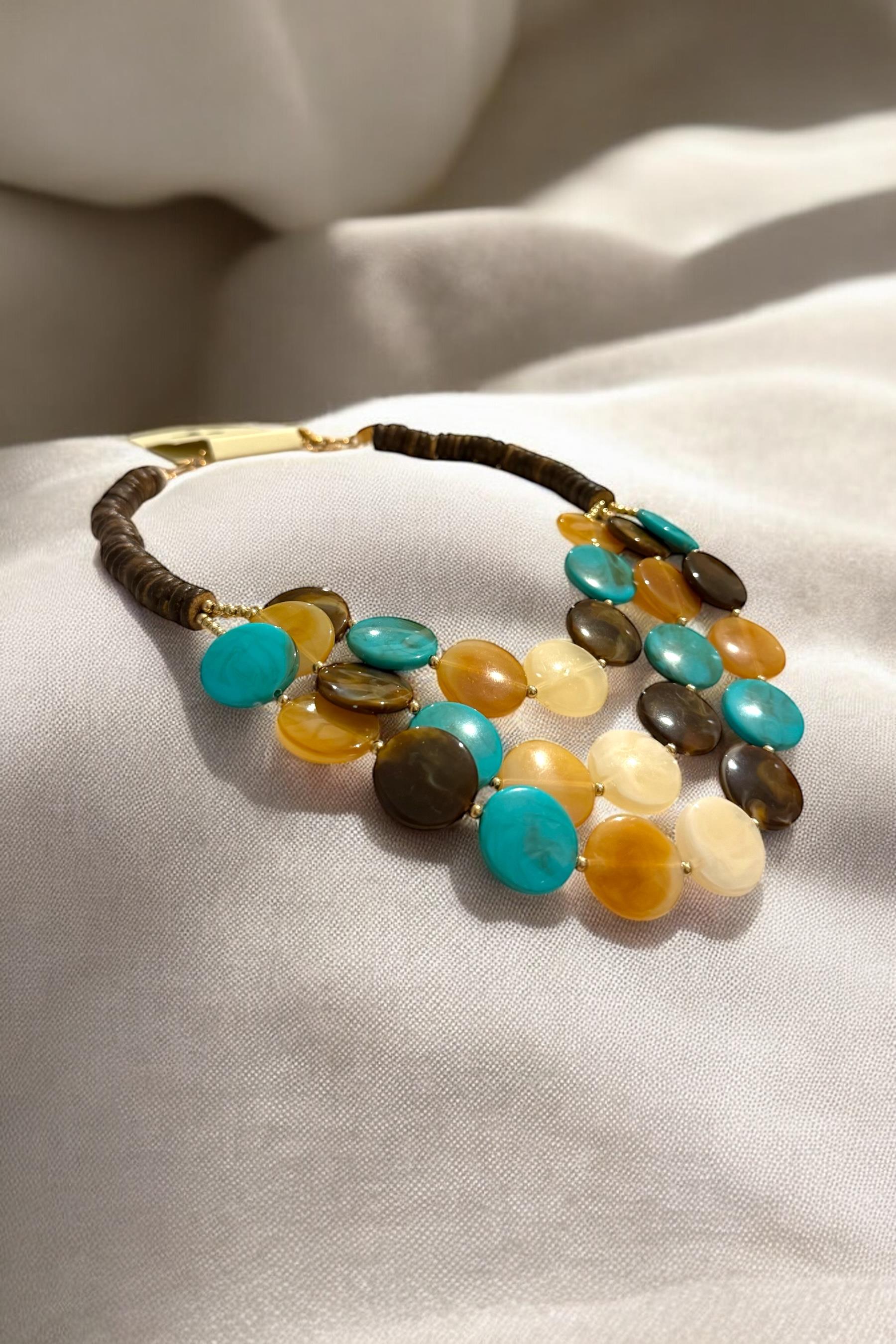 Çok Renkli Doğal Taş Kadın Kolye