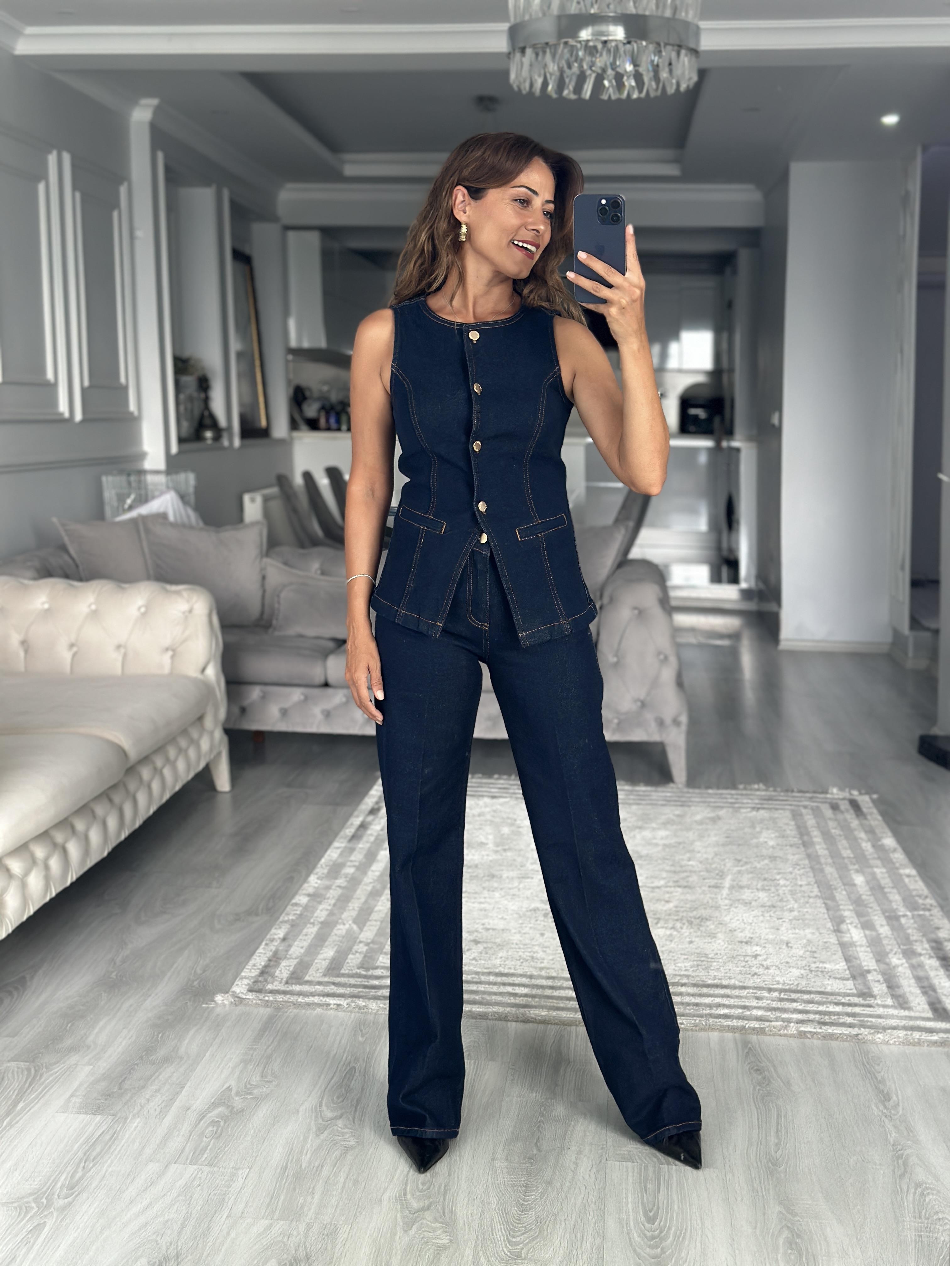 Dark Blue Karol Kadın Jean Pantolon