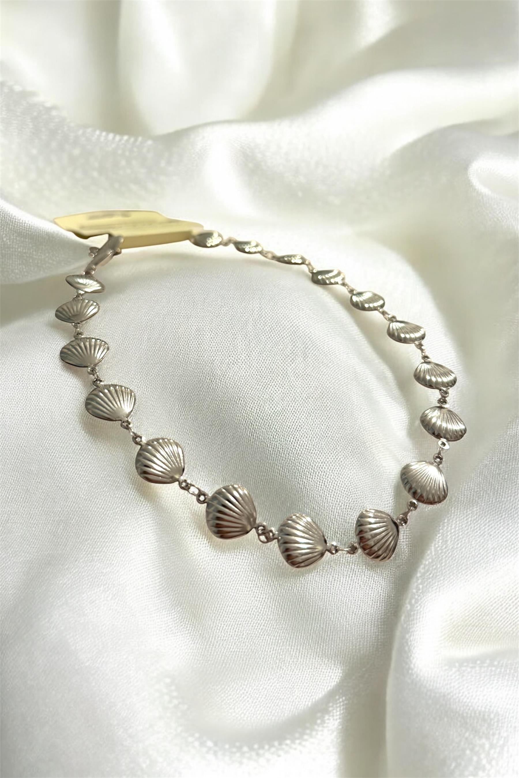 Gümüş İthal Çelik İstiridye Kadın Kolye