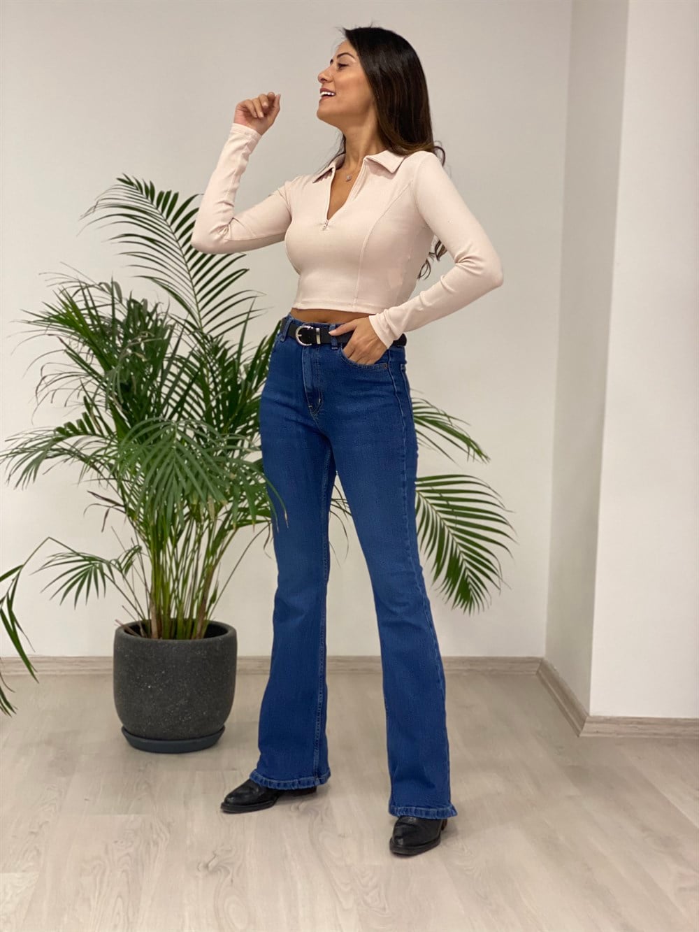 Mavi Poema İspanyol Paça Kadın Jean