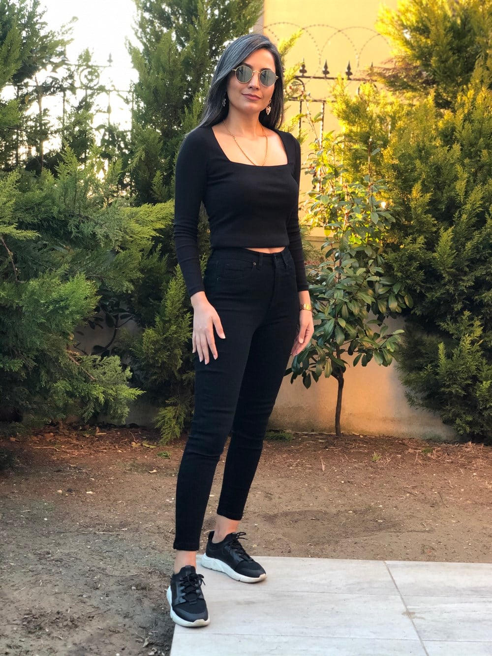 Siyah Örme Skinny Jean