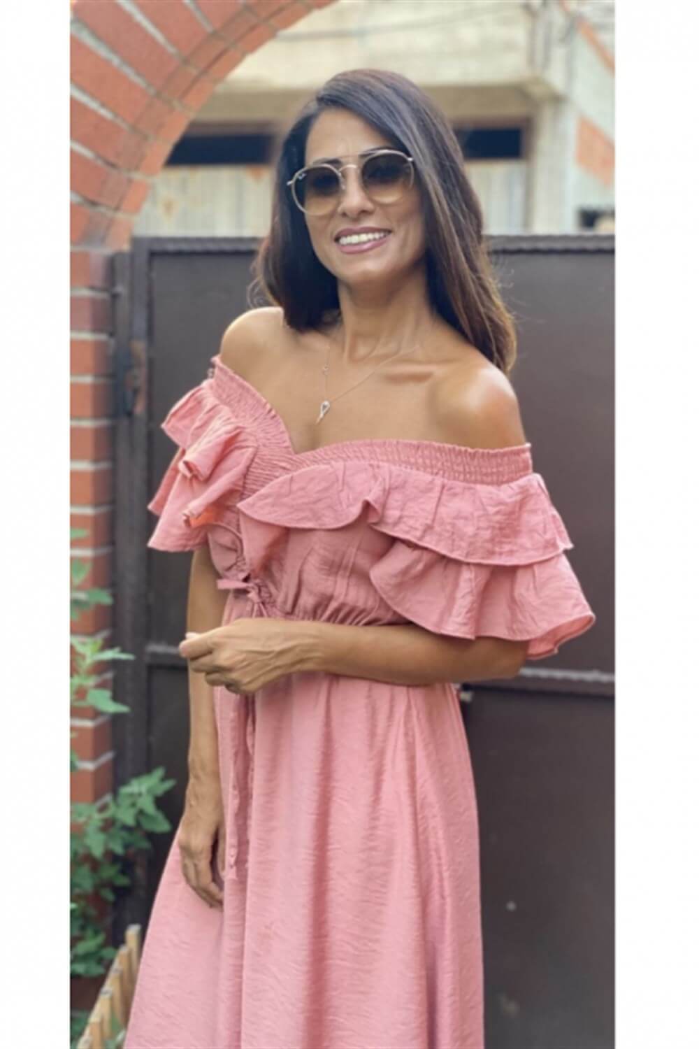 Somon Carmen Yaka Elbise