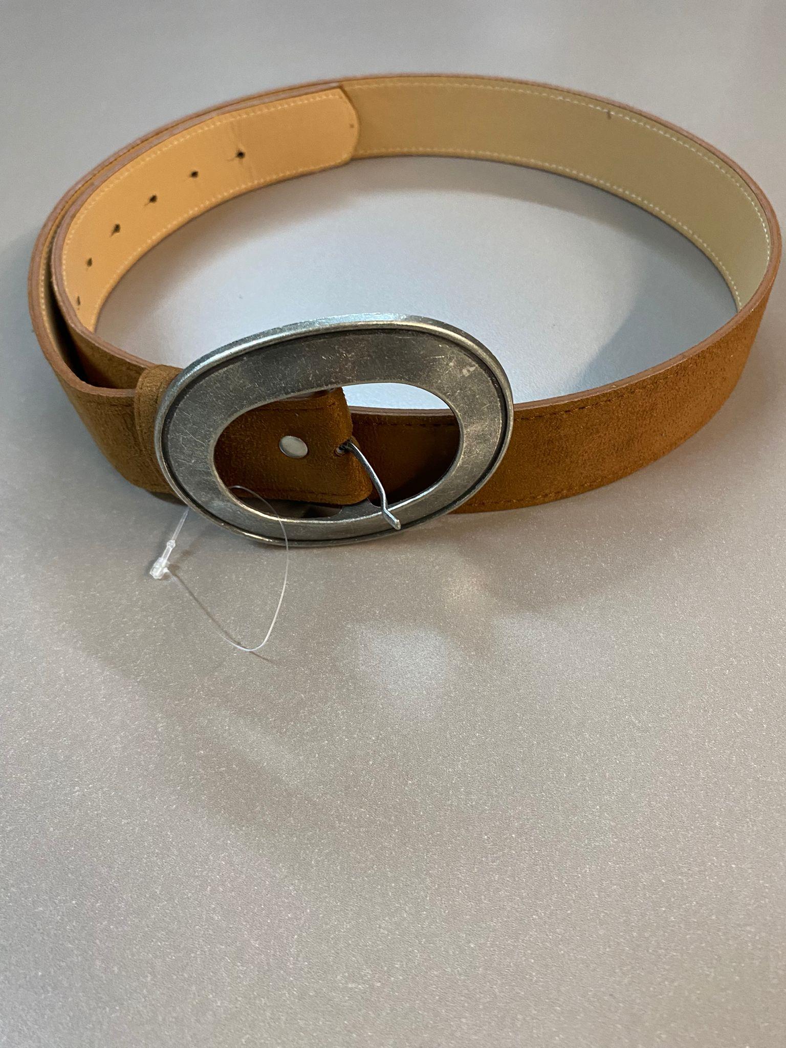 Taba Süet Oval Tokalı Kadın Kemer