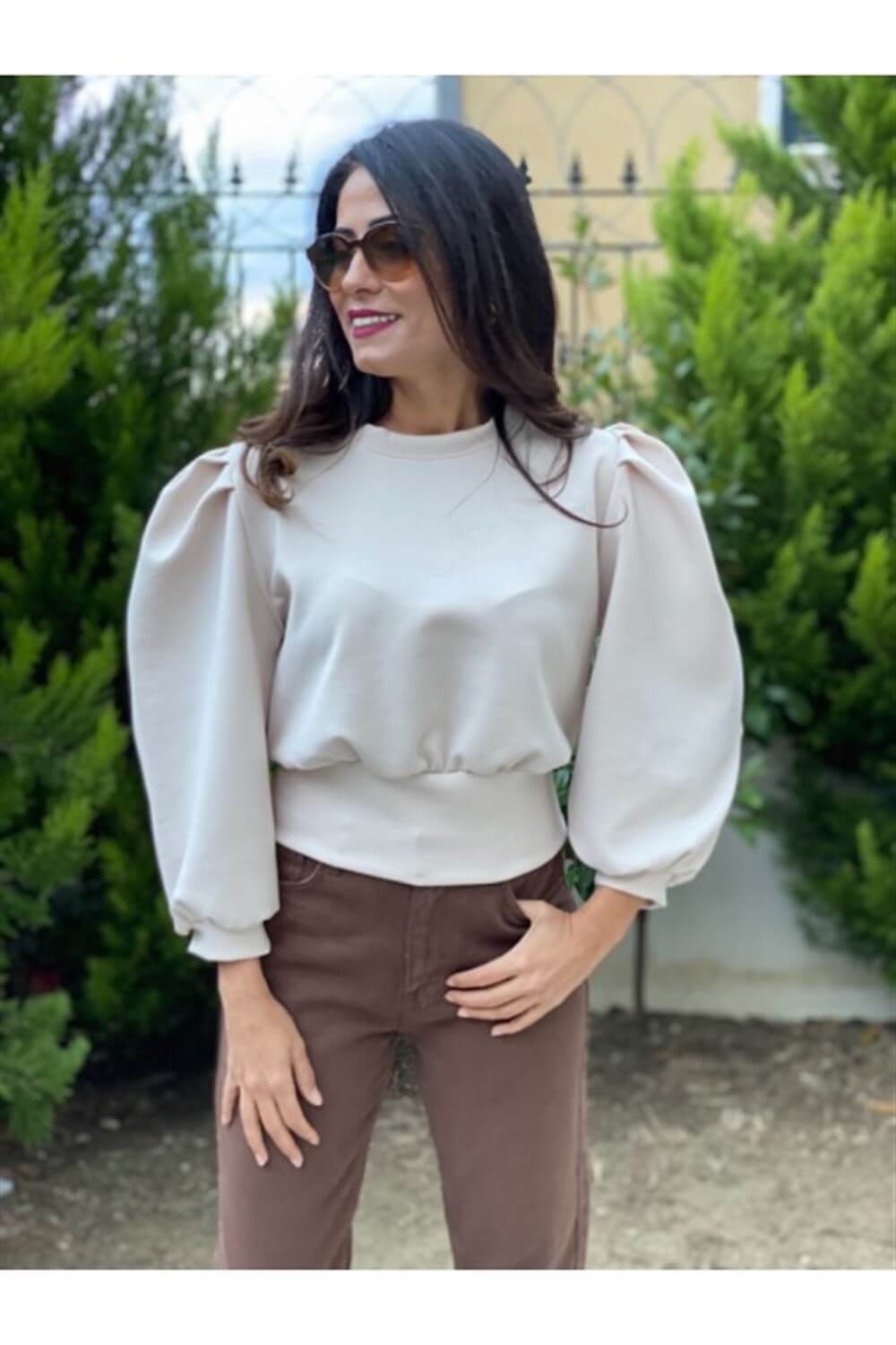 Taş  Scuba Prenses Kol Sweatshirt