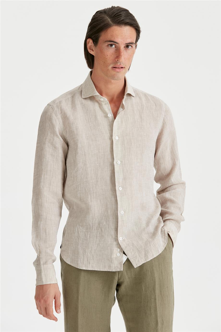 Beige Color Linen Shirt