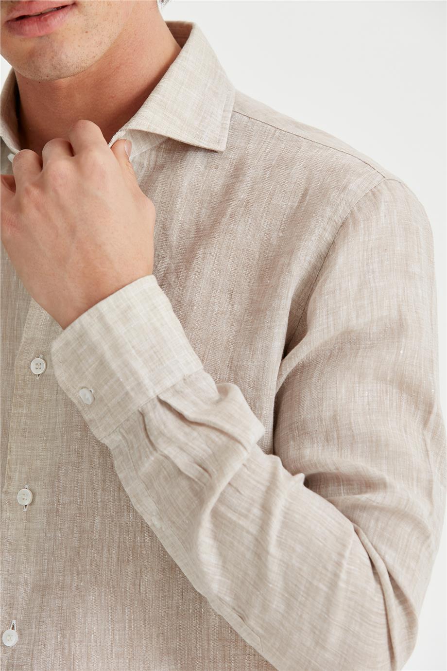 Beige Color Linen Shirt