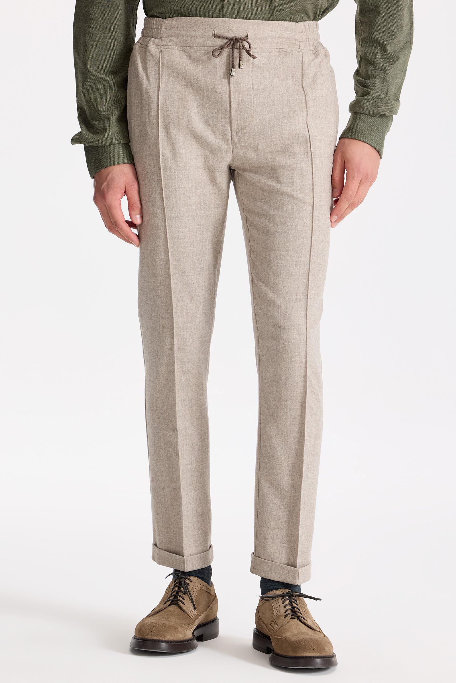 Bej Saf Yün Spor Pantolon