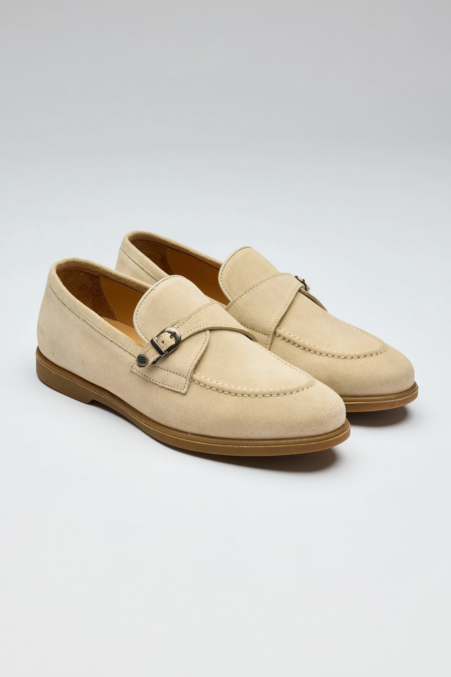 Bej Tokalı Süed Loafer