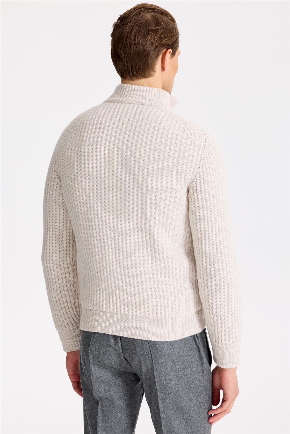 Bej Yün Kaşmir Triko Mont