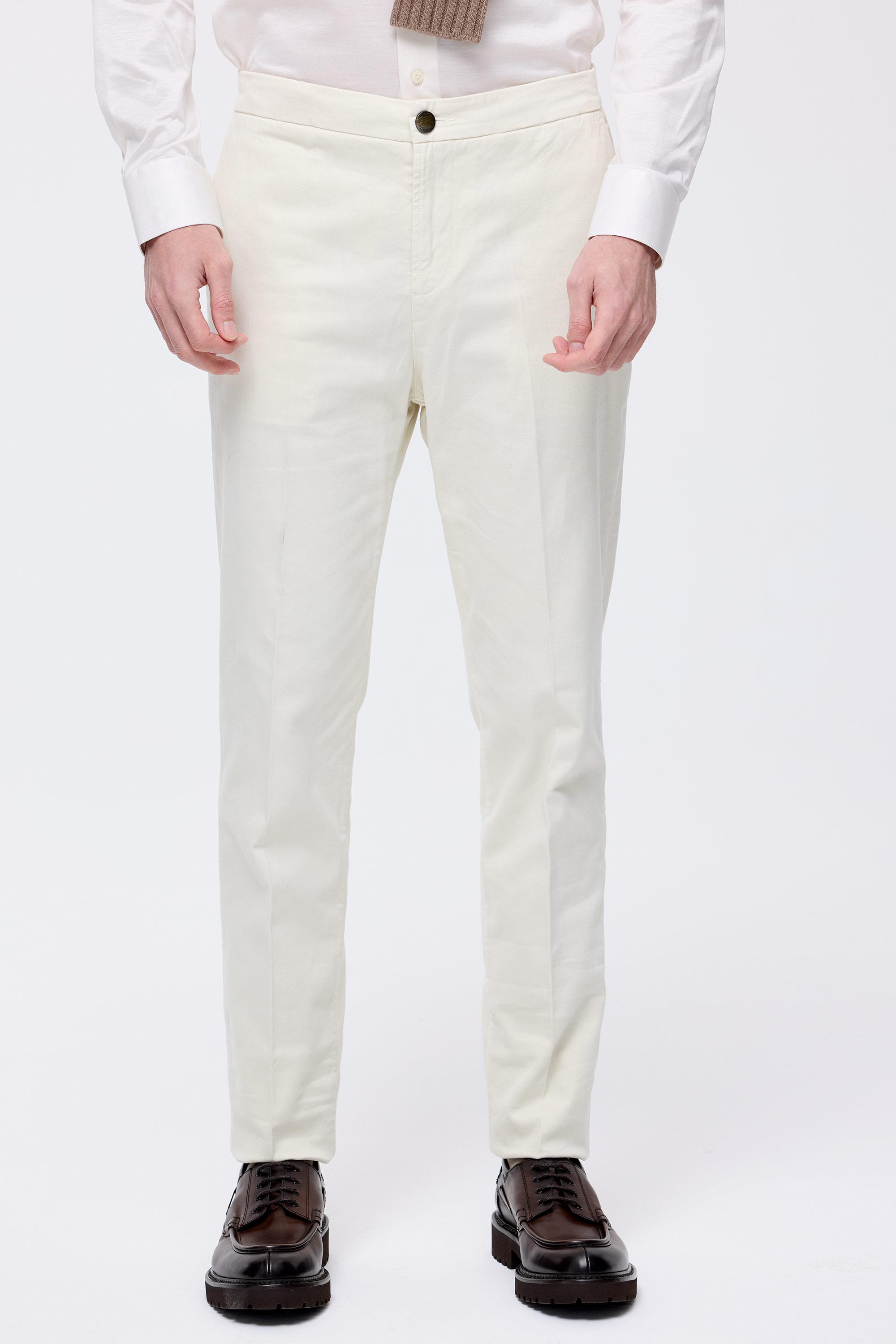 Ekru Pamuk Kaşmir Bağcıklı Chino Pantolon