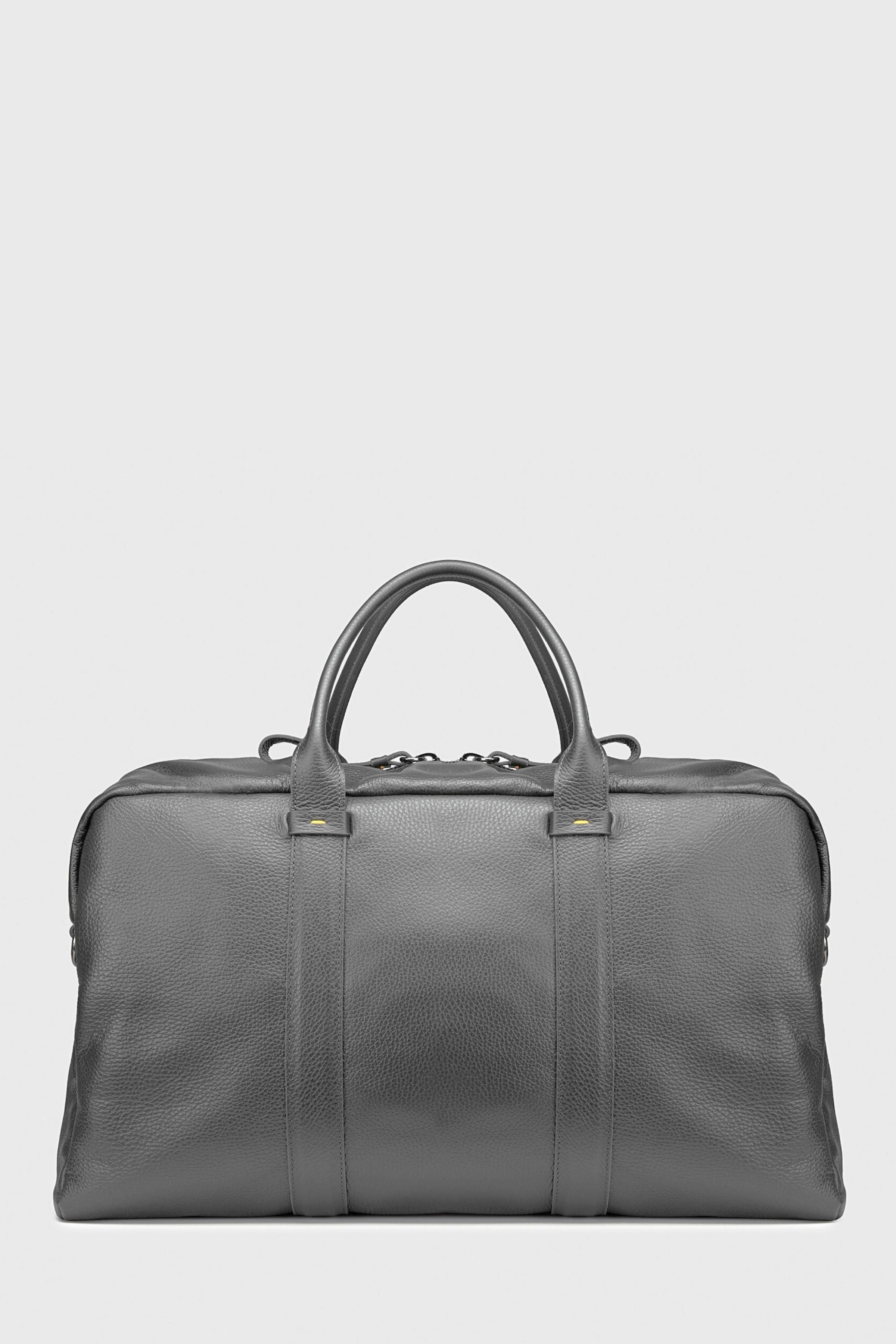 Gri Deri Seyahat Çantası