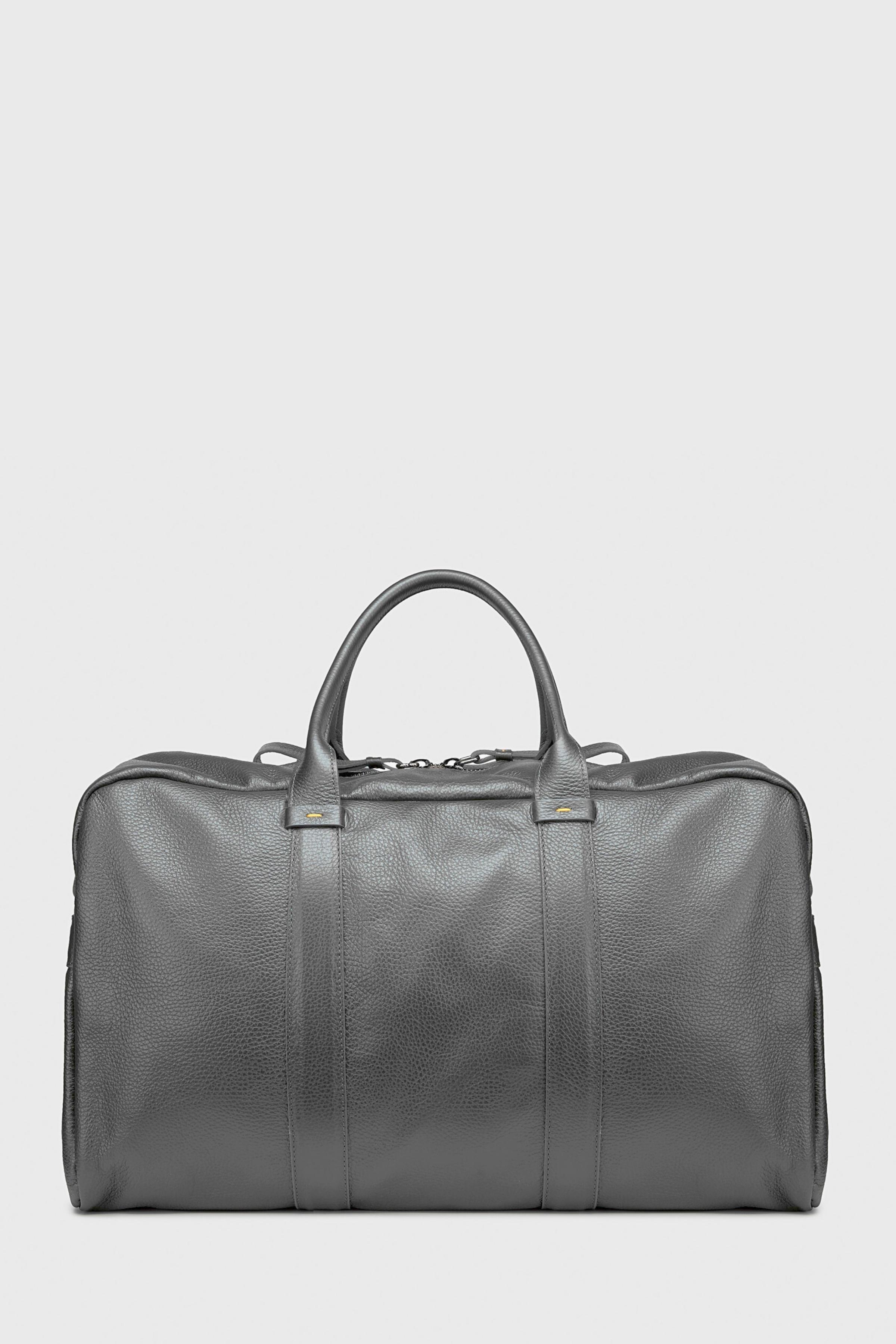 Gri Deri Seyahat Çantası
