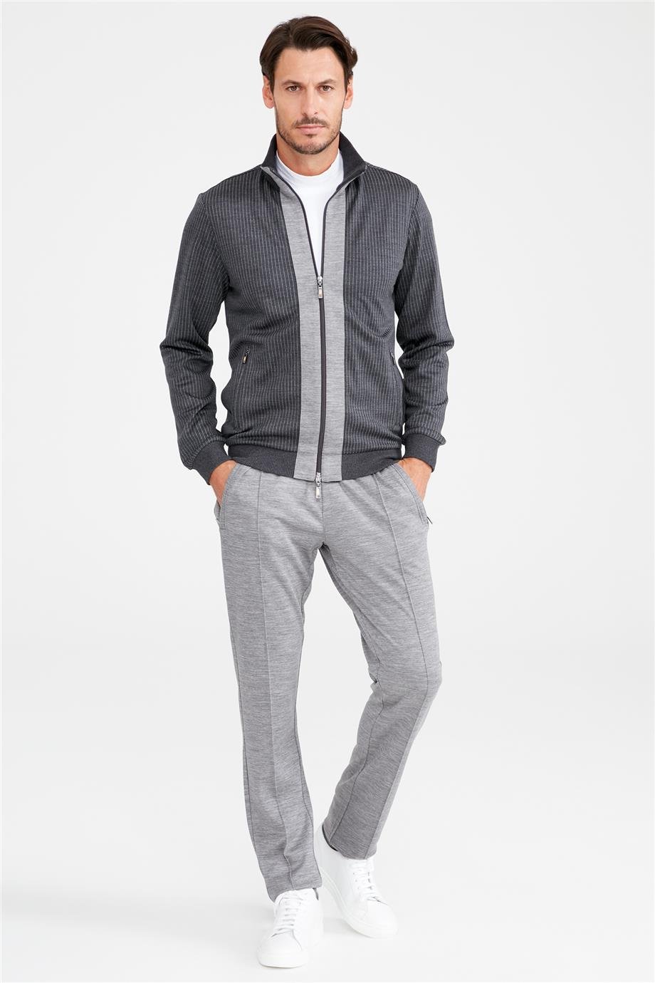 Gri Erkek Yün Eşofman Takımı