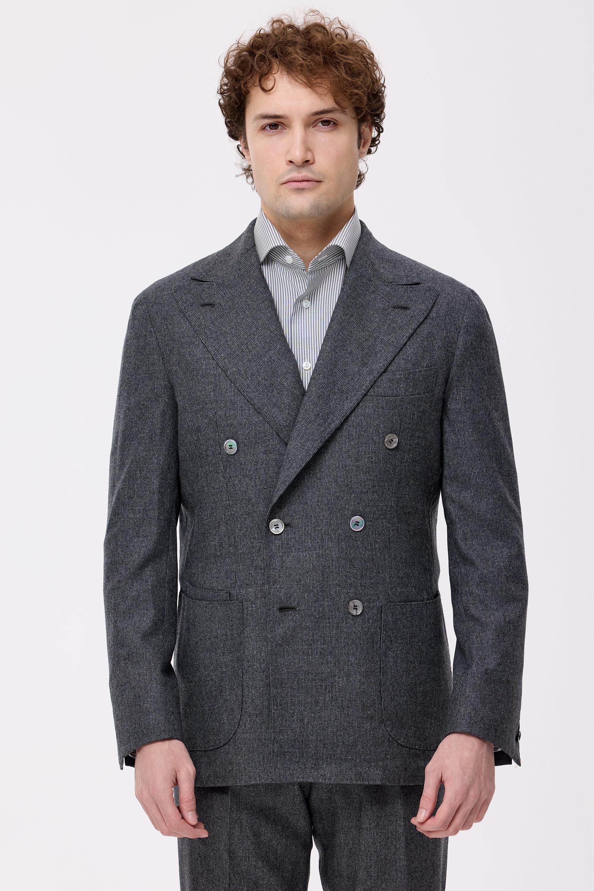 Gri Yün Kruvaze Takım Elbise