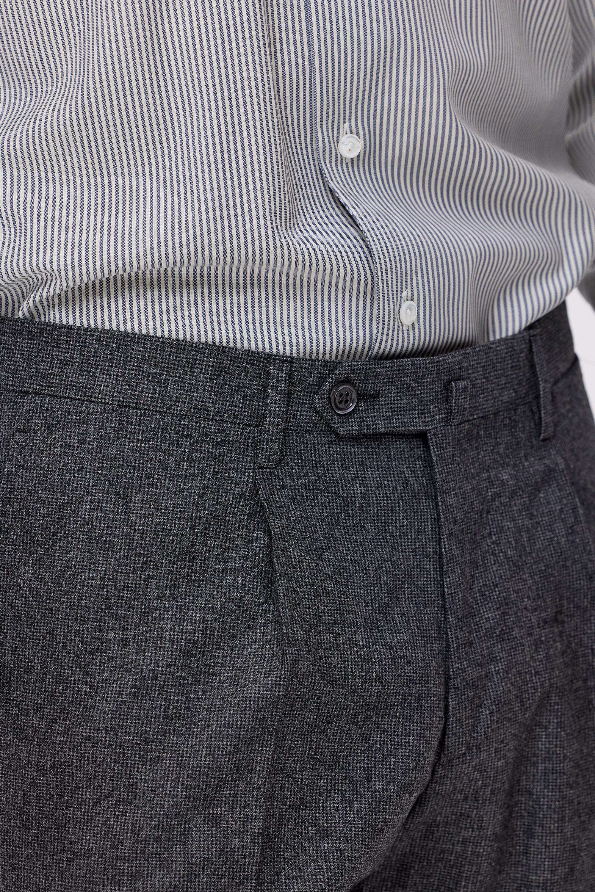 Gri Yün Kruvaze Takım Elbise