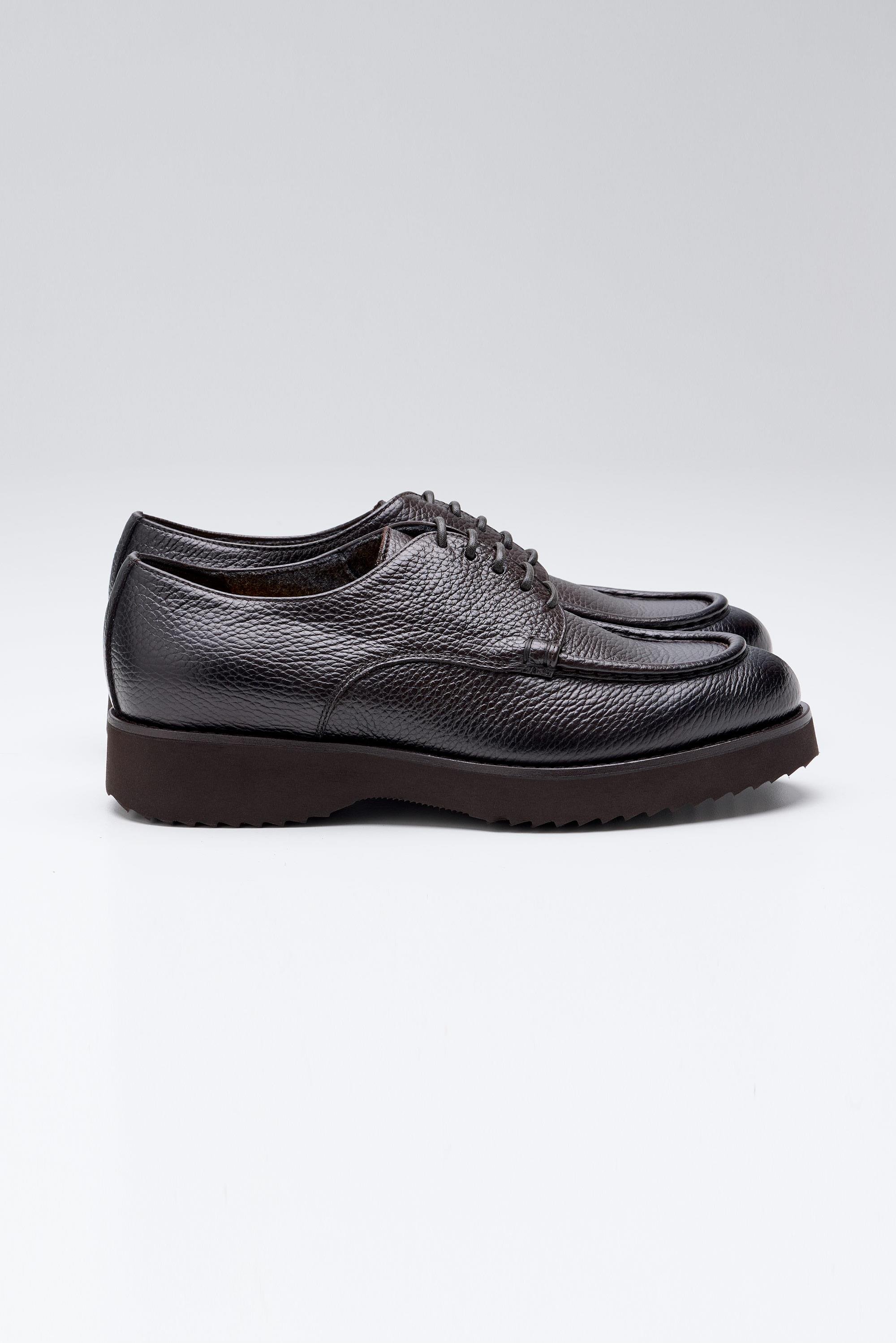 Kahverengi Bağcıklı Derby Deri Ayakkabı