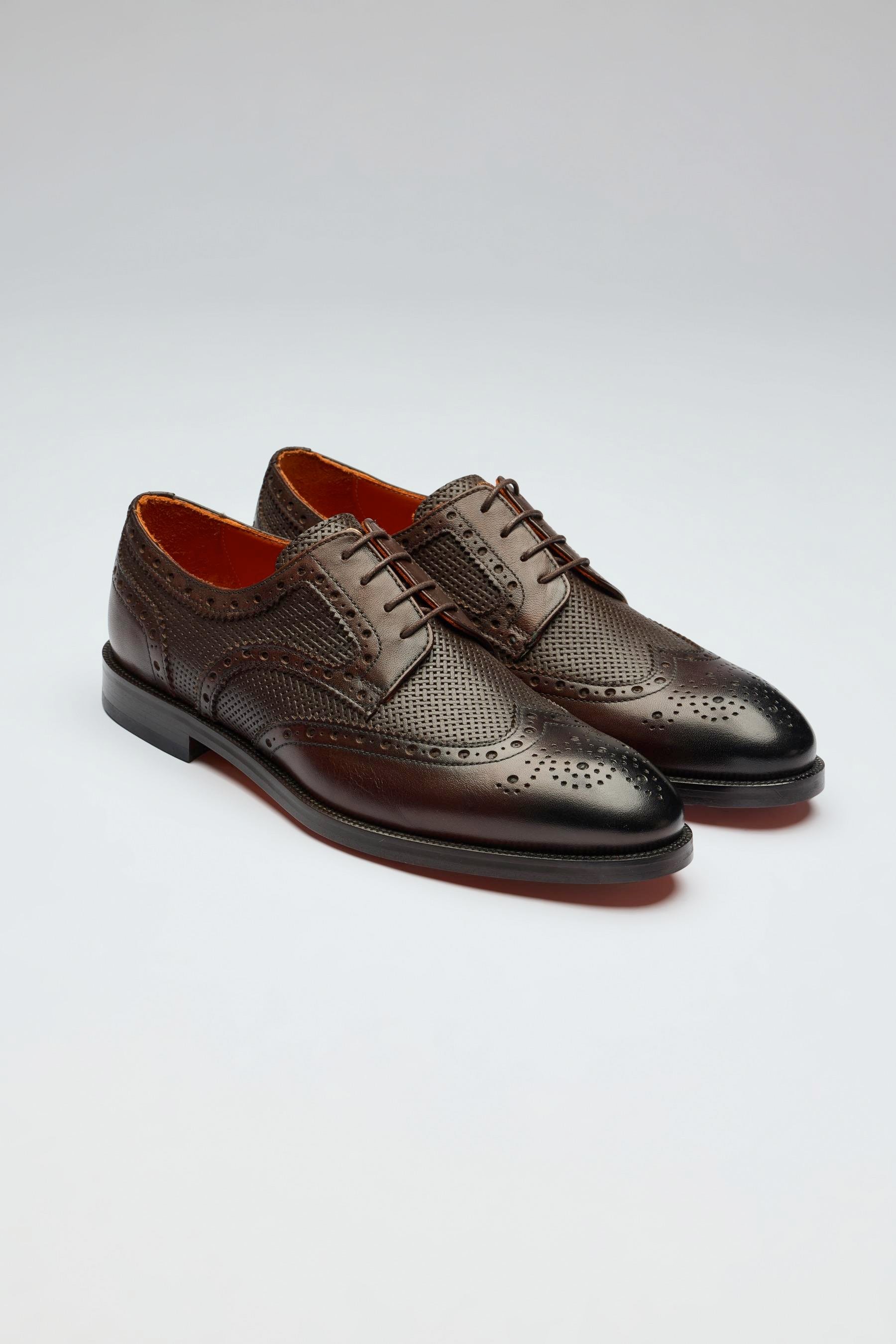Kahverengi Bağcıklı Klasik Deri Ayakkabı