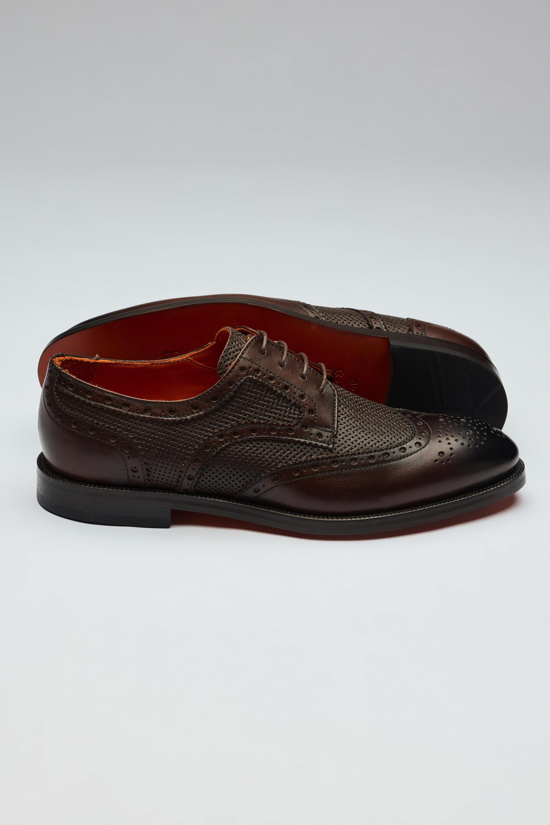 Kahverengi Bağcıklı Klasik Deri Ayakkabı