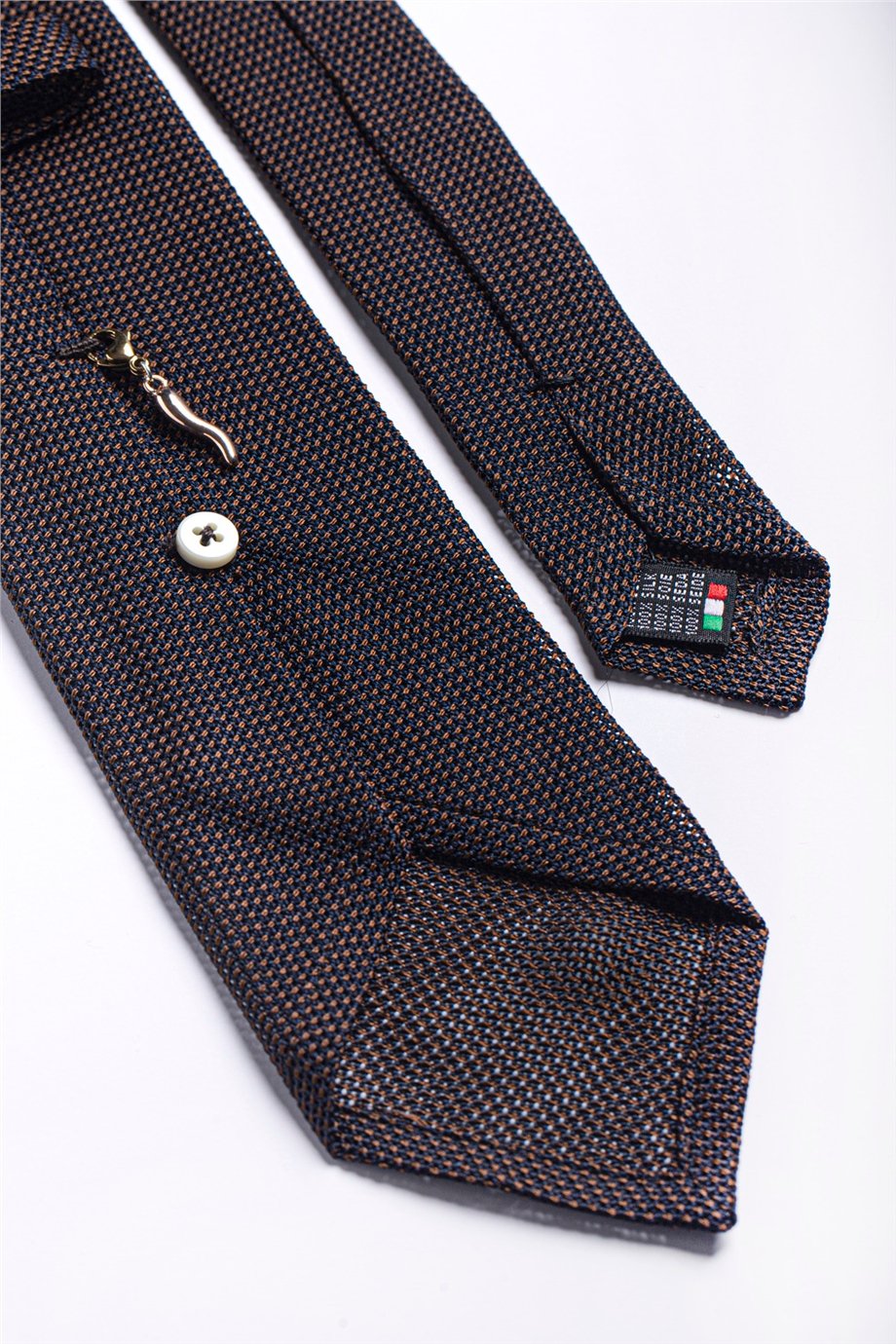 Kahverengi File Astarsız İpek Kravat