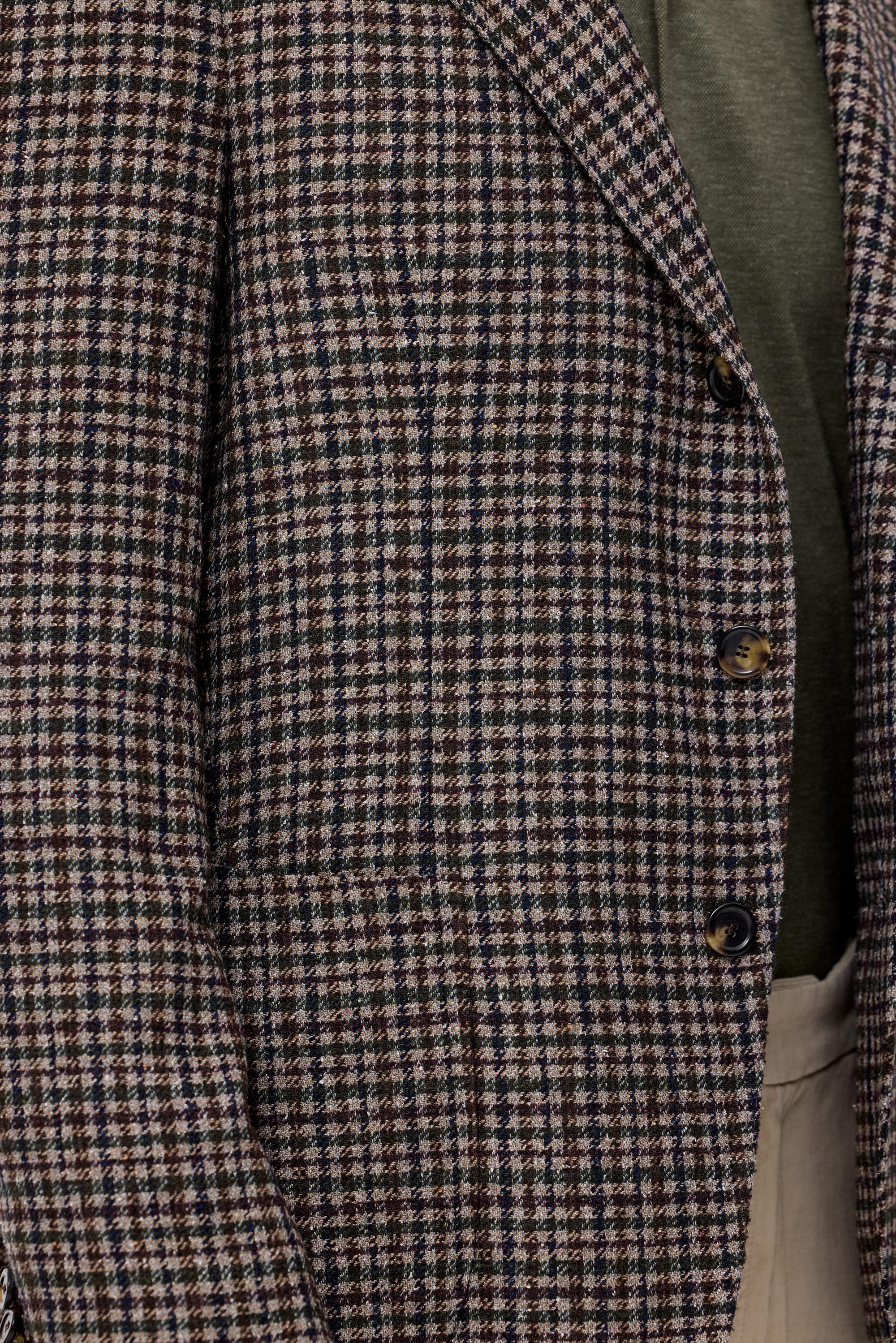 Kareli Yün İpek Kaşmir Ceket 