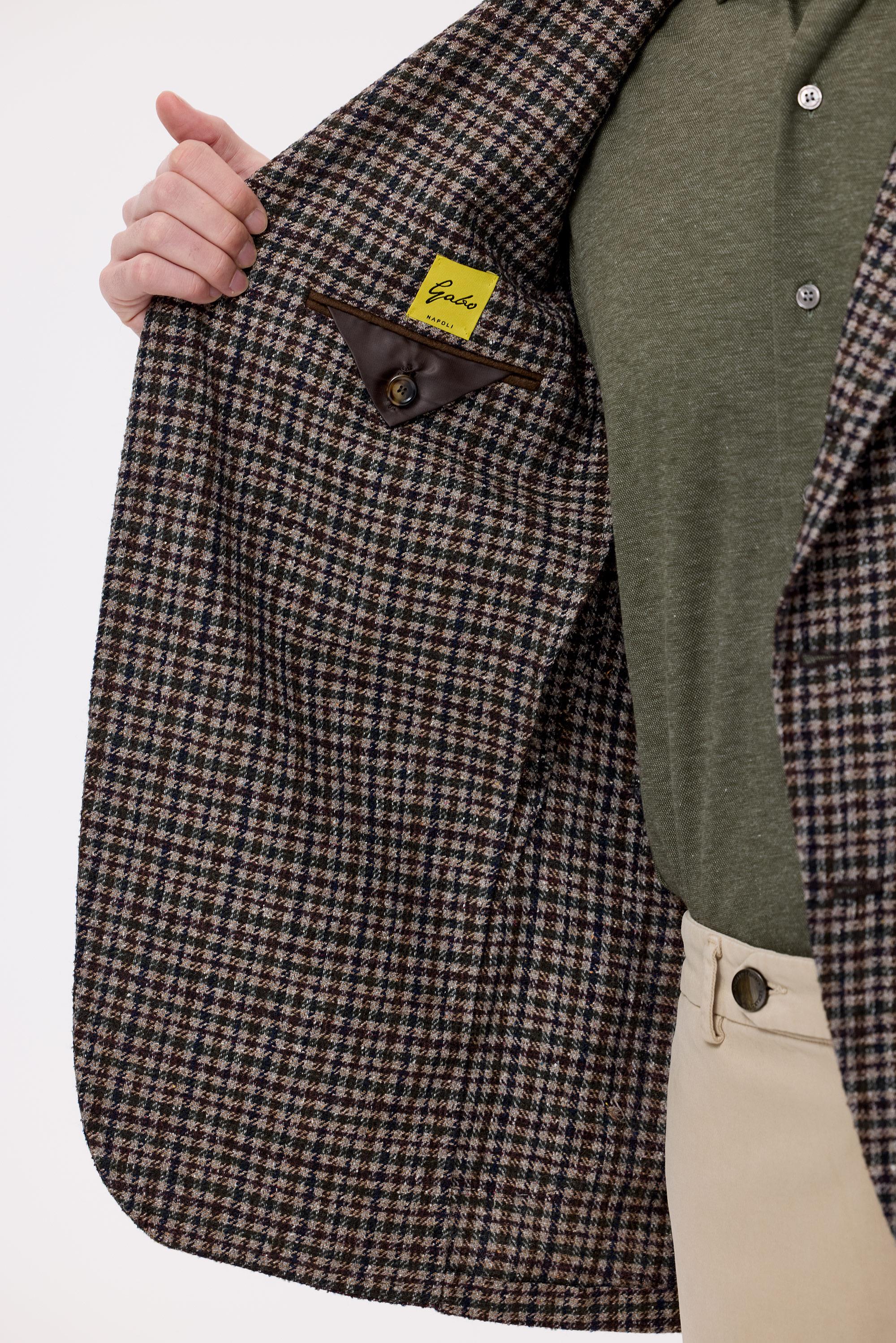 Kareli Yün İpek Kaşmir Ceket 