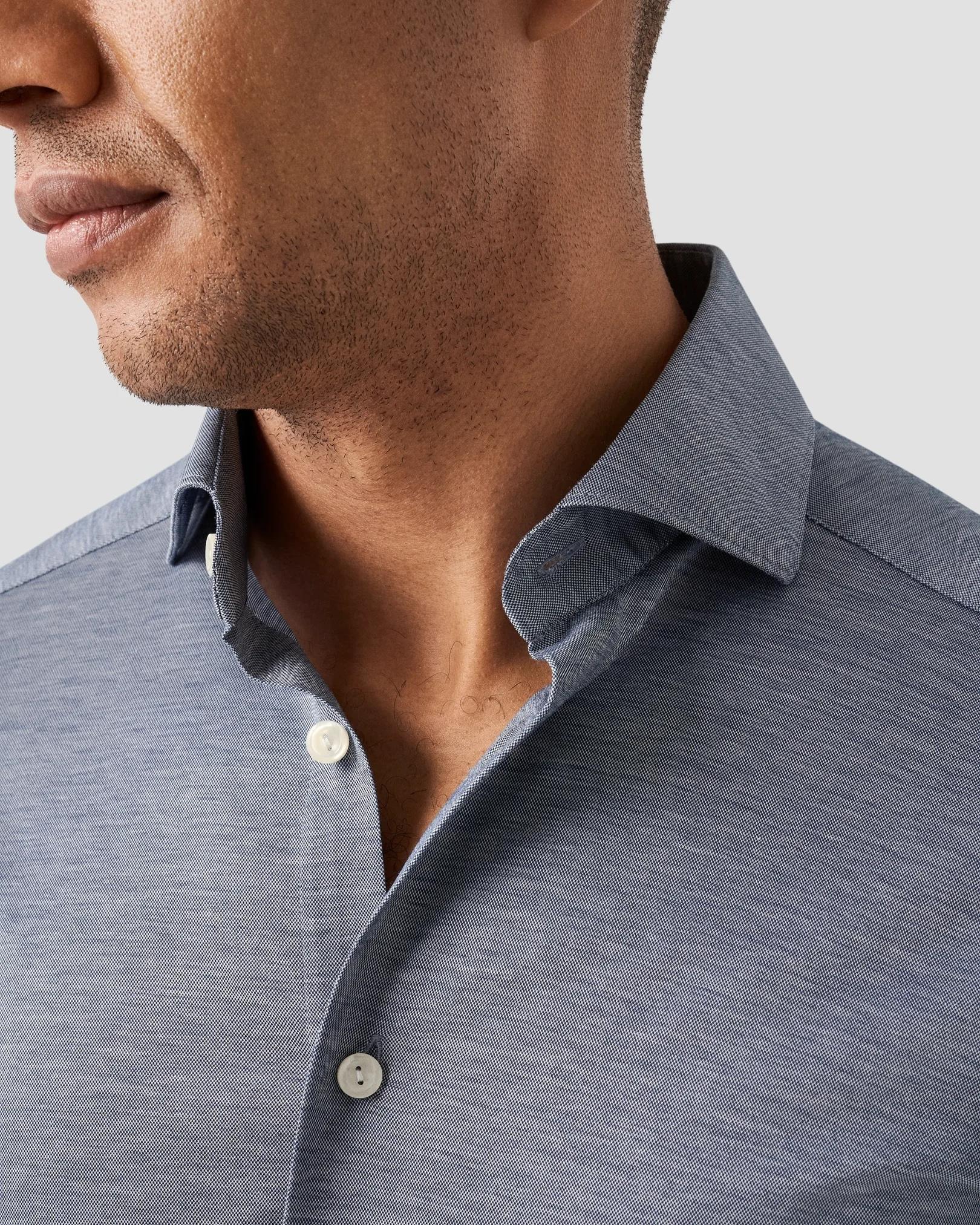 Koyu Mavi Contemporary Filo Di Scozia Gömlek