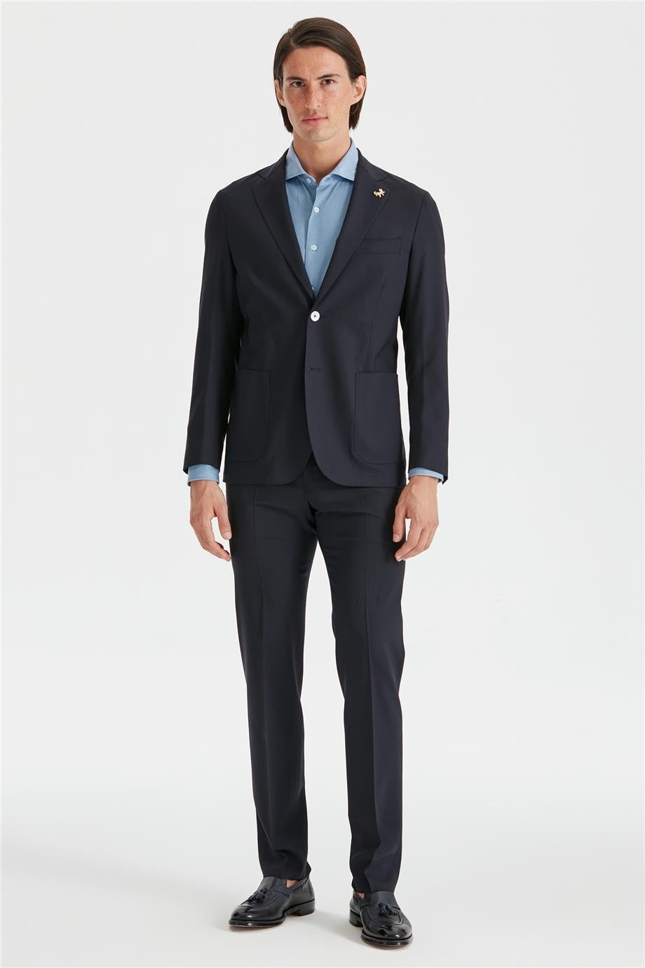 Lacivert Astarsız Yün Takım Elbise