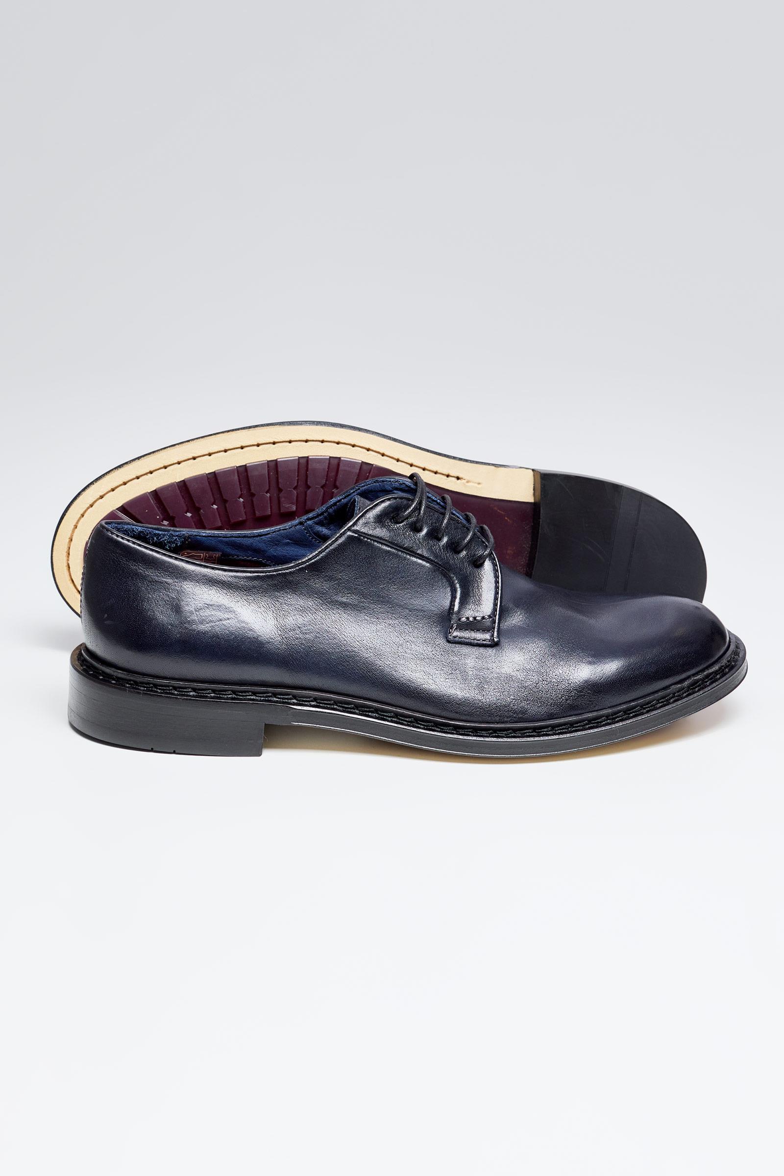 Lacivert Bağcıklı Deri Ayakkabı