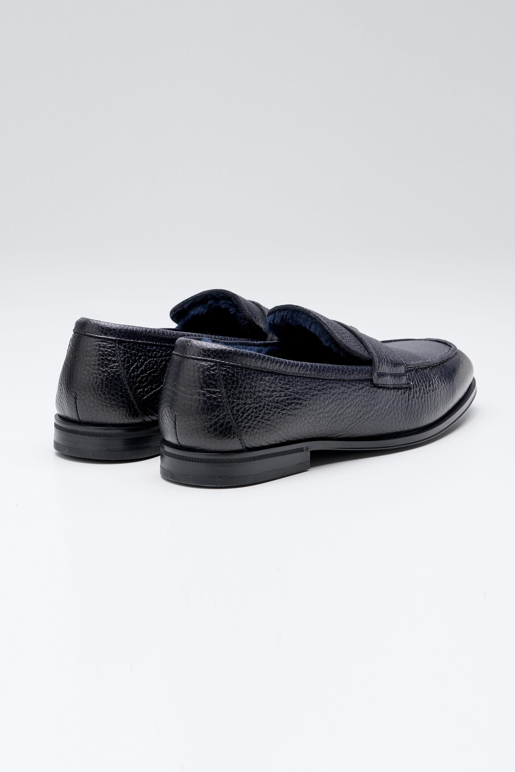 Lacivert Deri Penny Loafer 