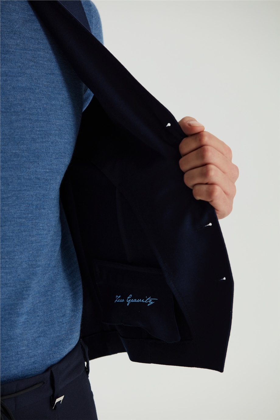 Lacivert Klasik Flanel Yün Yelek