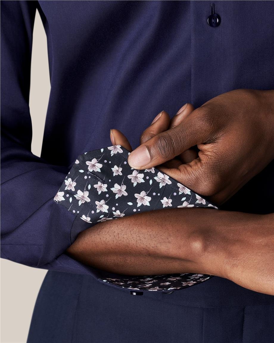 Lacivert Klasik Pamuk Gömlek