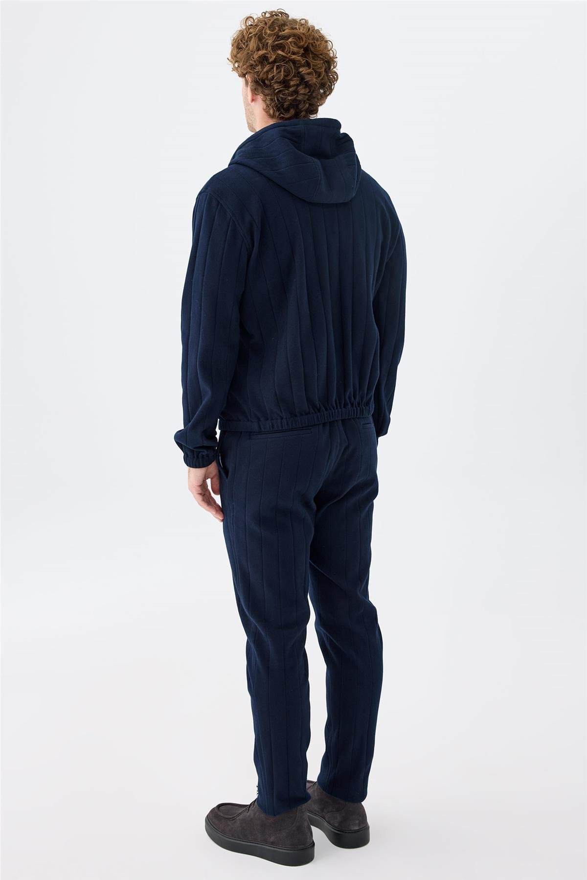 Lacivert Pamuk Teknik Takım Elbise