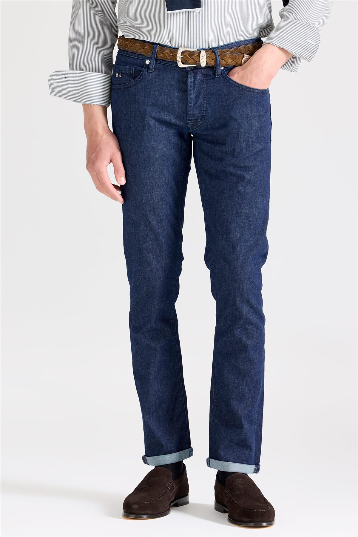 Lacivert Soft Pamuk Denim Pantolon