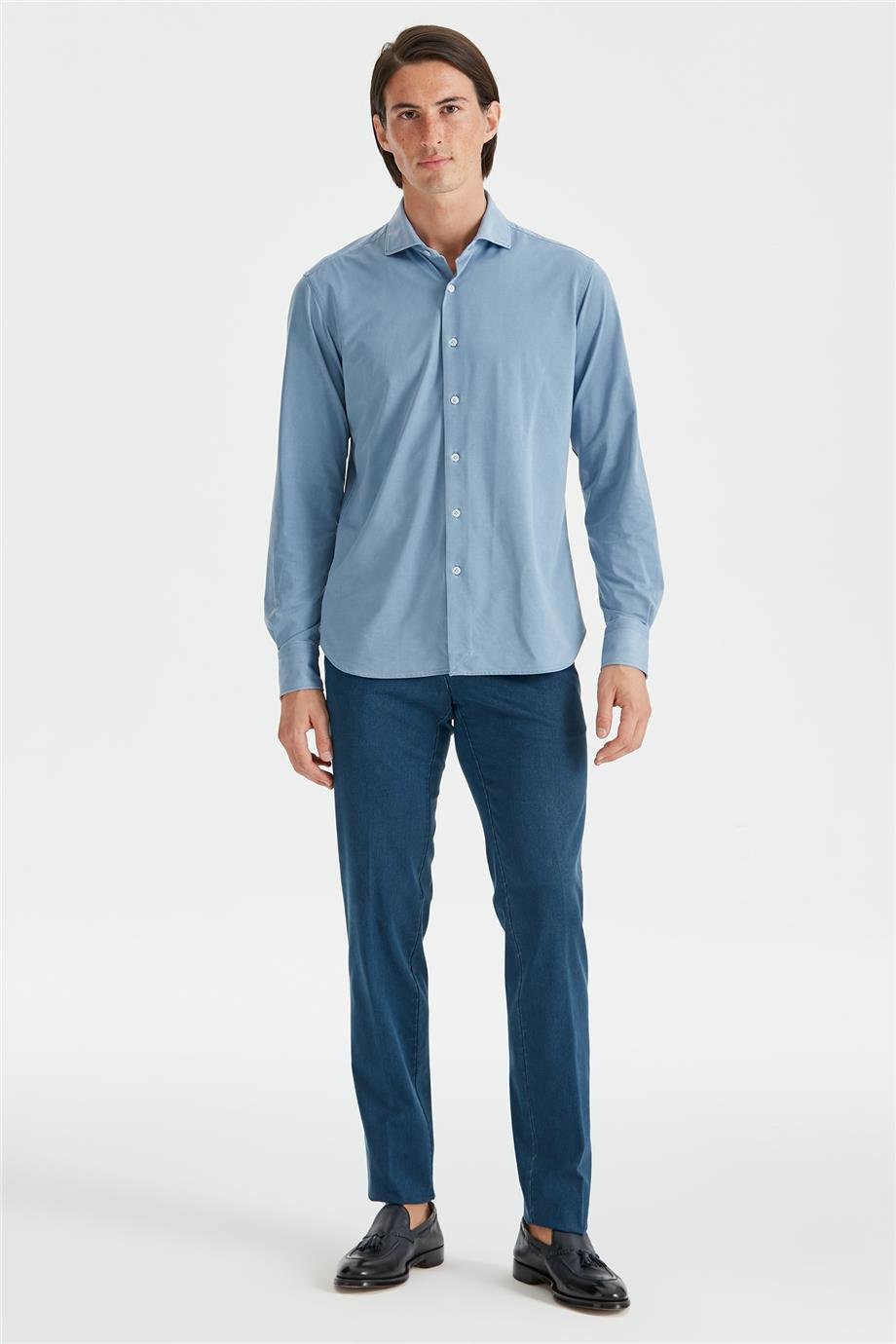 Lacivert Vintage Tensel Erkek Pantolon