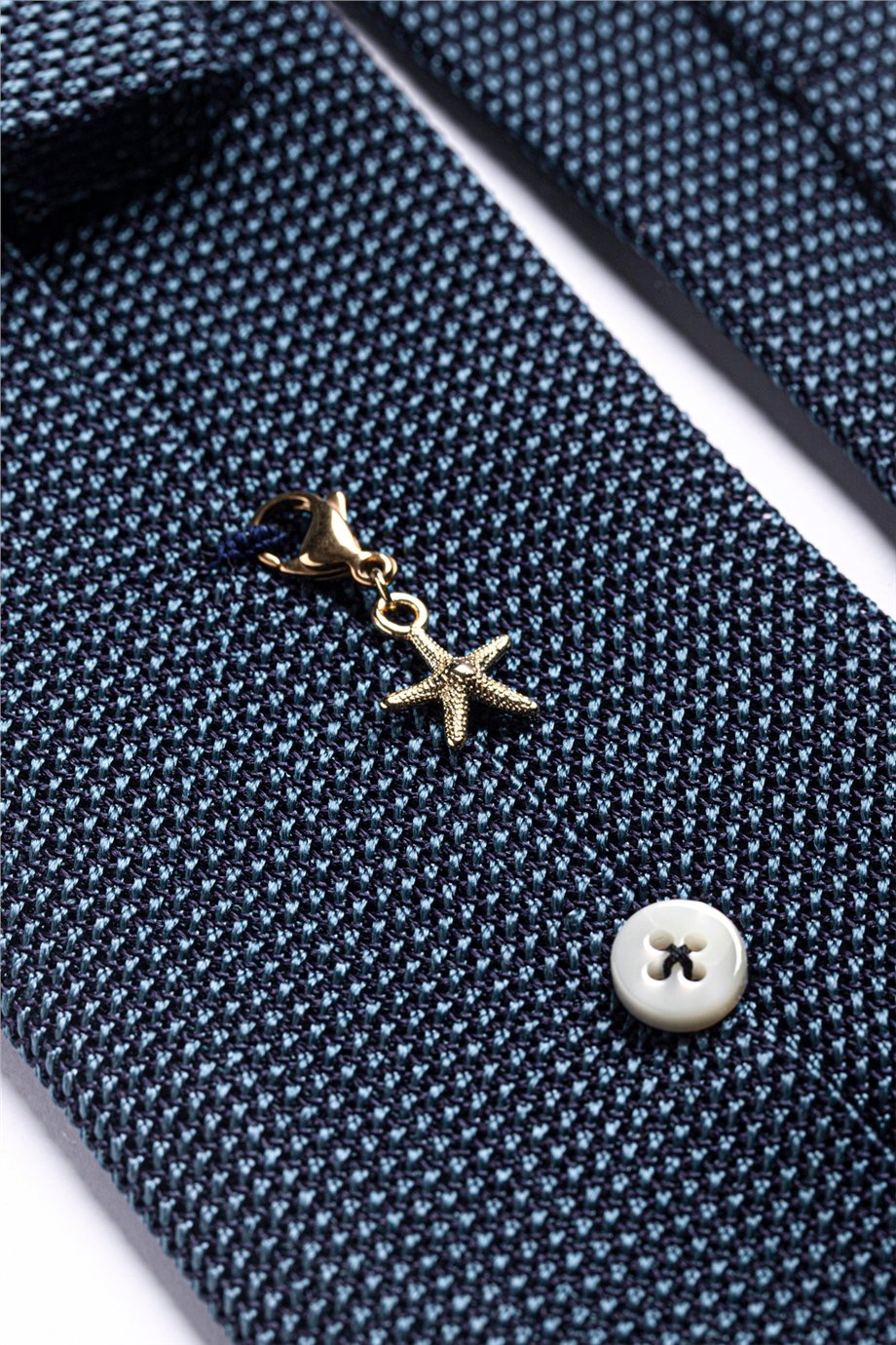 Mavi File Astarsız İpek Kravat