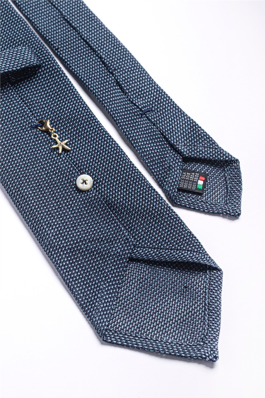 Mavi File Astarsız İpek Kravat