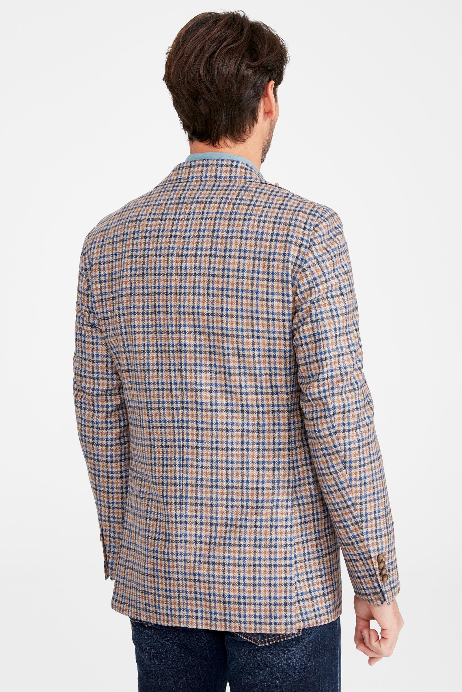 Mavi Kahve Yün İpek  Ceket