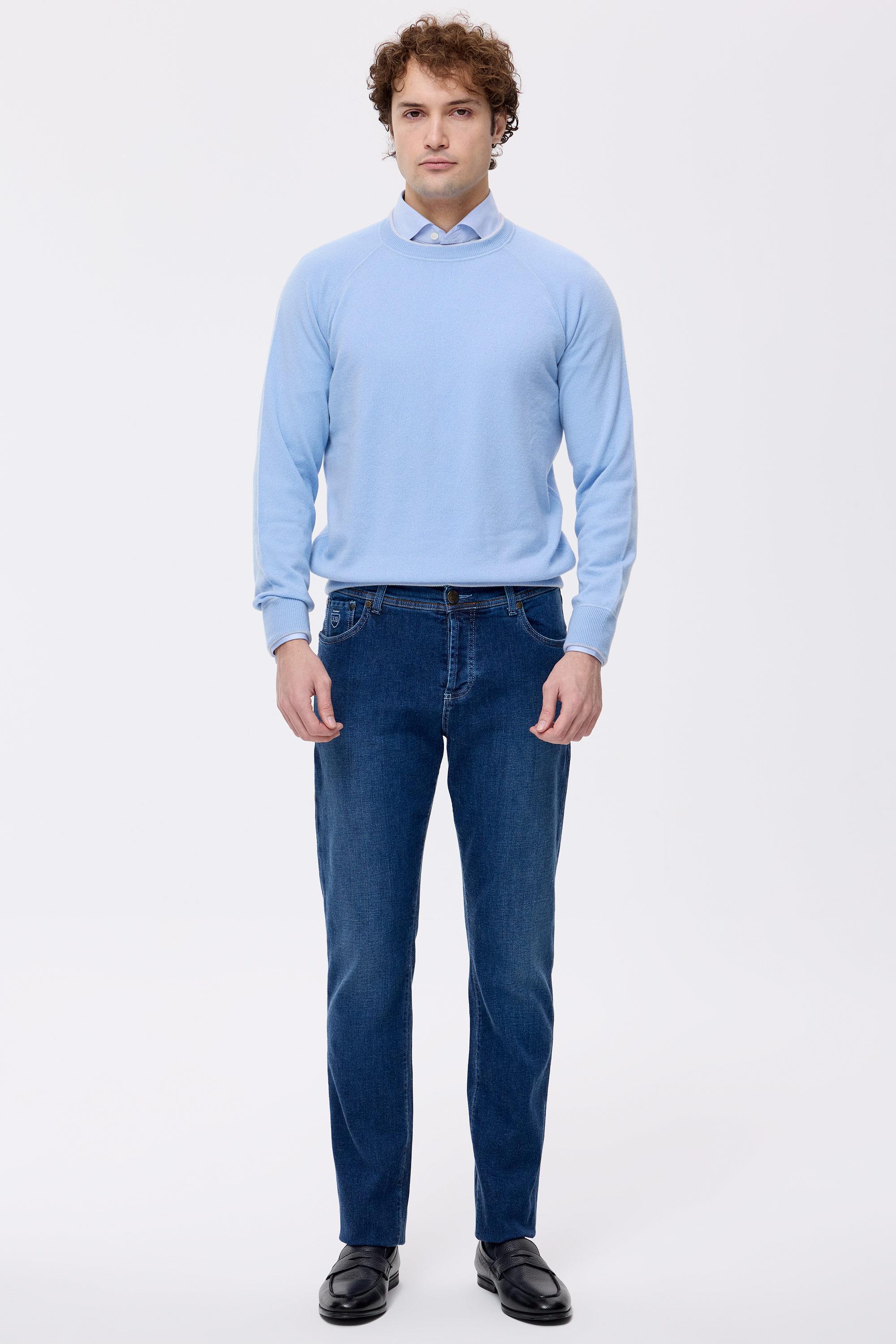 Mavi Kaşmirli Denim Pantolon