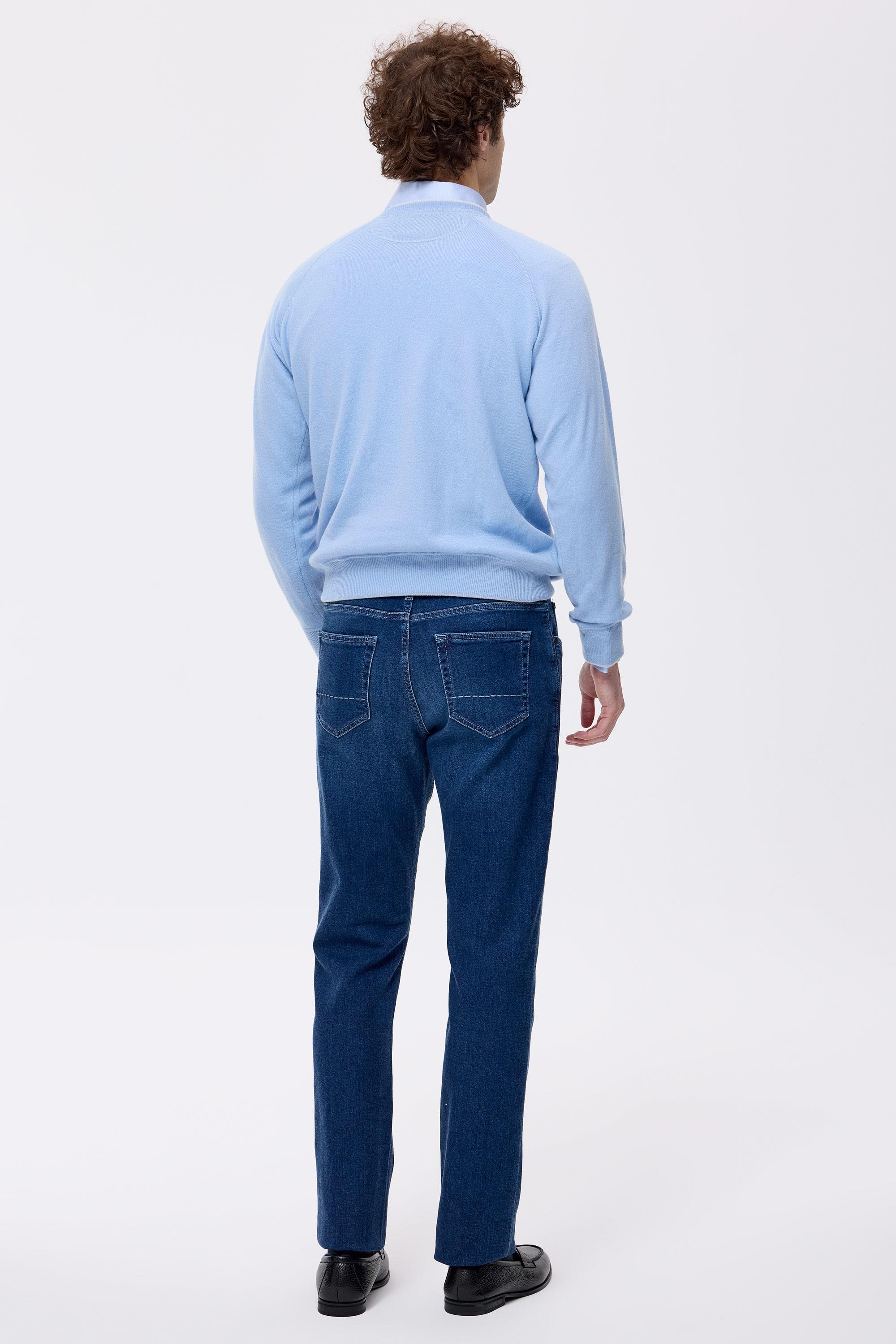 Mavi Kaşmirli Denim Pantolon