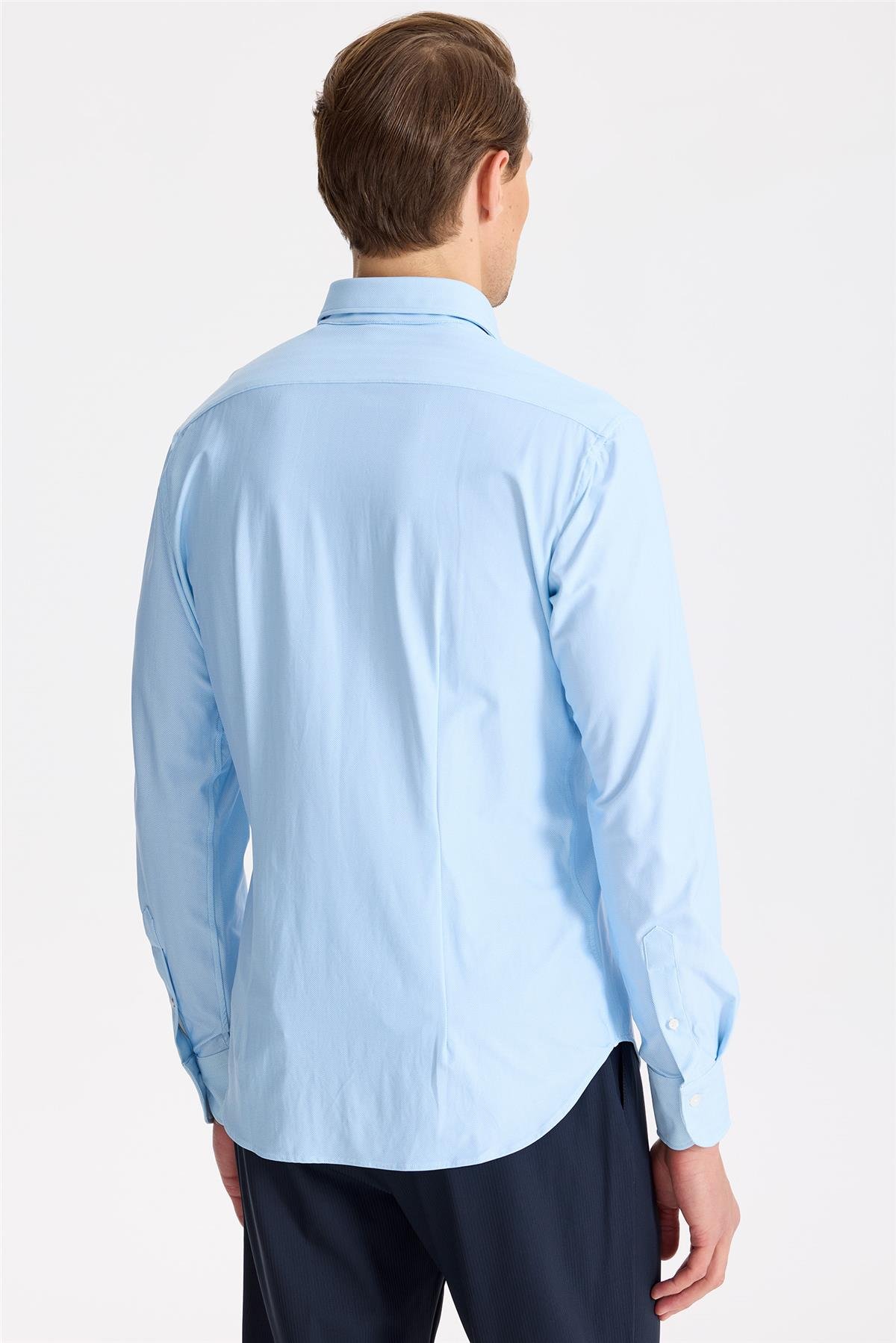 Mavi Teknik Kumaş Gömlek