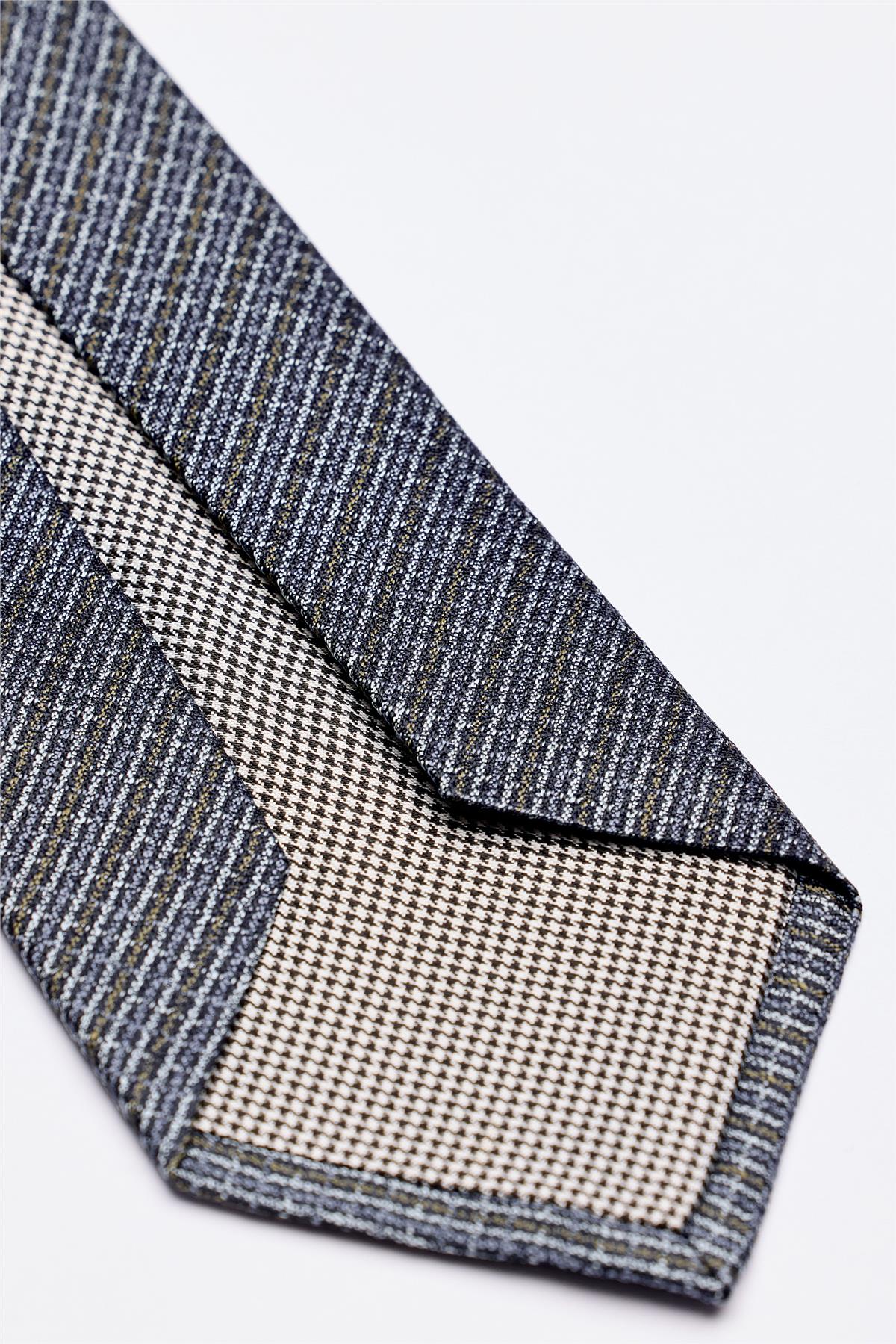 Mavi Yeşil Melanjlı 5 Fold İpek Kravat