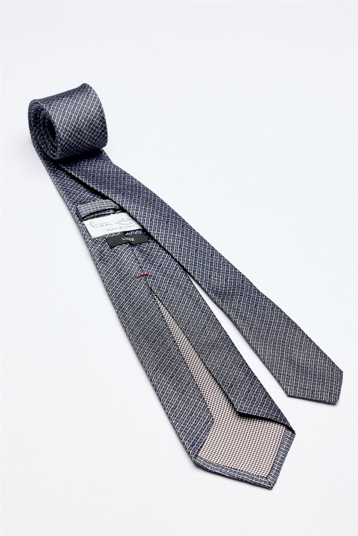 Mavi Yeşil Melanjlı 5 Fold İpek Kravat