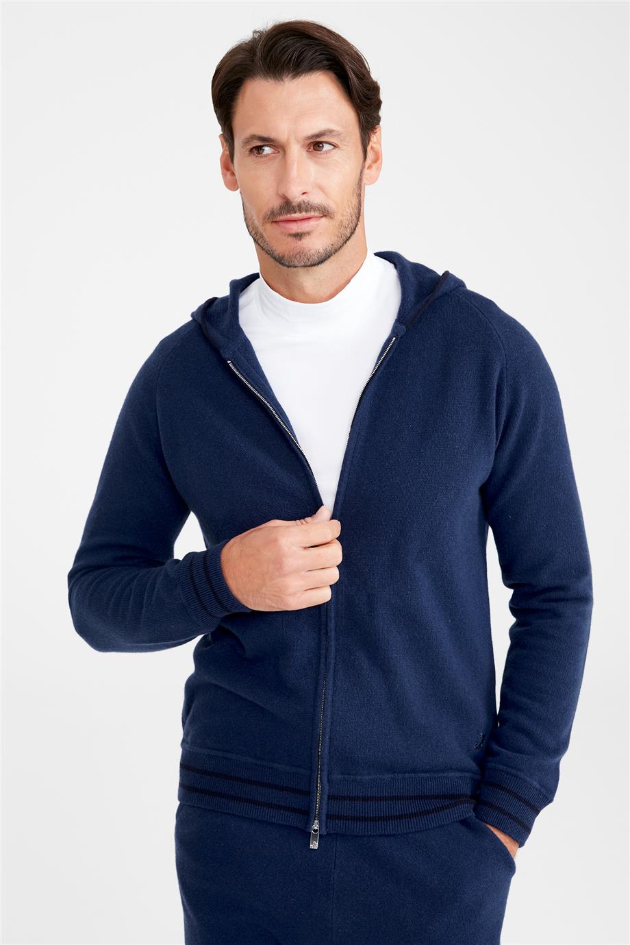 Mavi Yün Kaşmir Eşofman Takımı