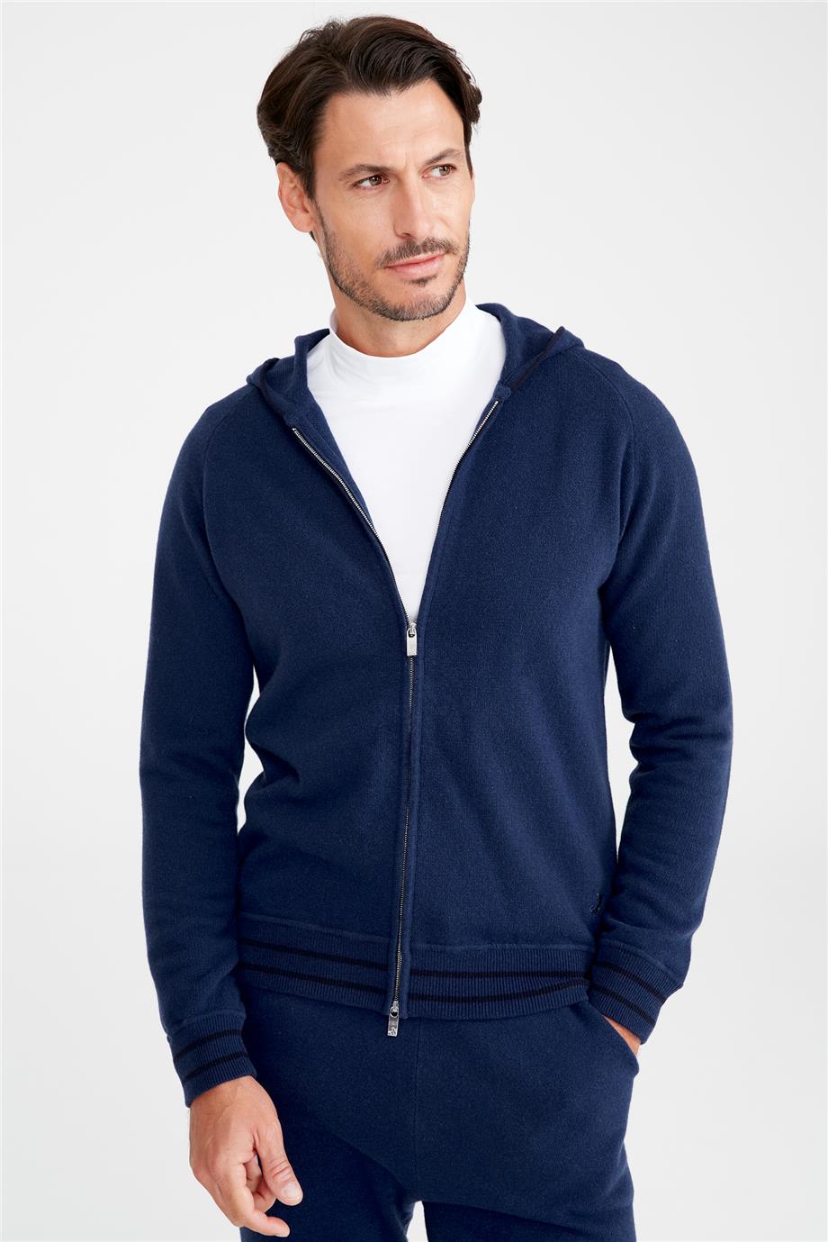 Mavi Yün Kaşmir Eşofman Takımı