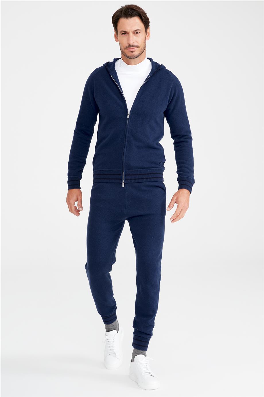 Mavi Yün Kaşmir Eşofman Takımı