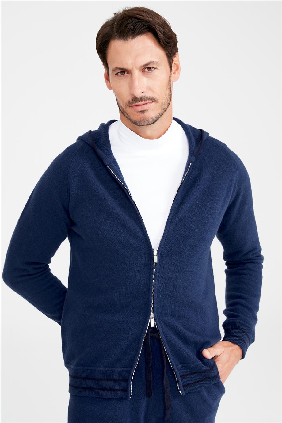 Mavi Yün Kaşmir Eşofman Takımı