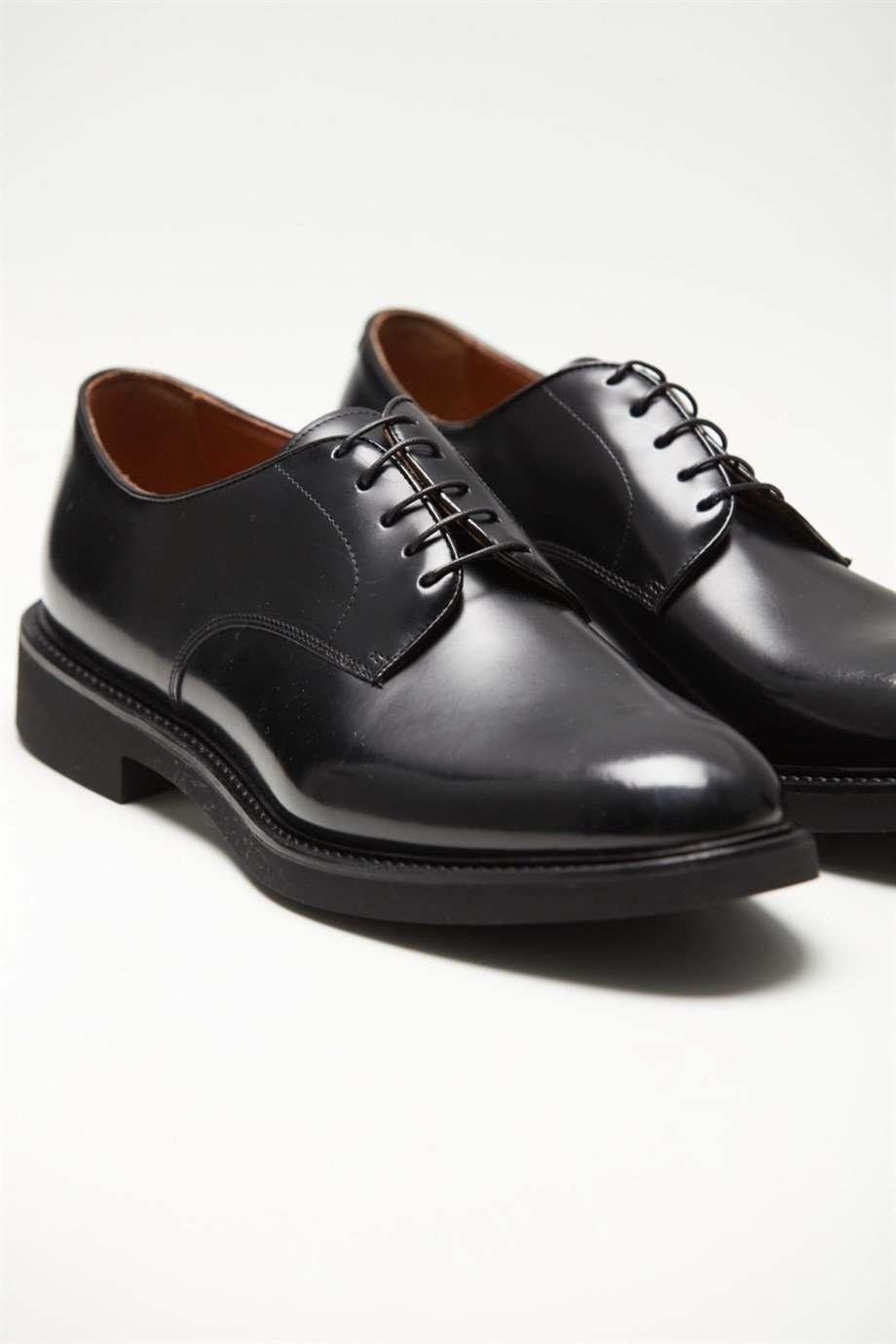 Siyah Bağcıklı Açma Deri Erkek Ayakkabı