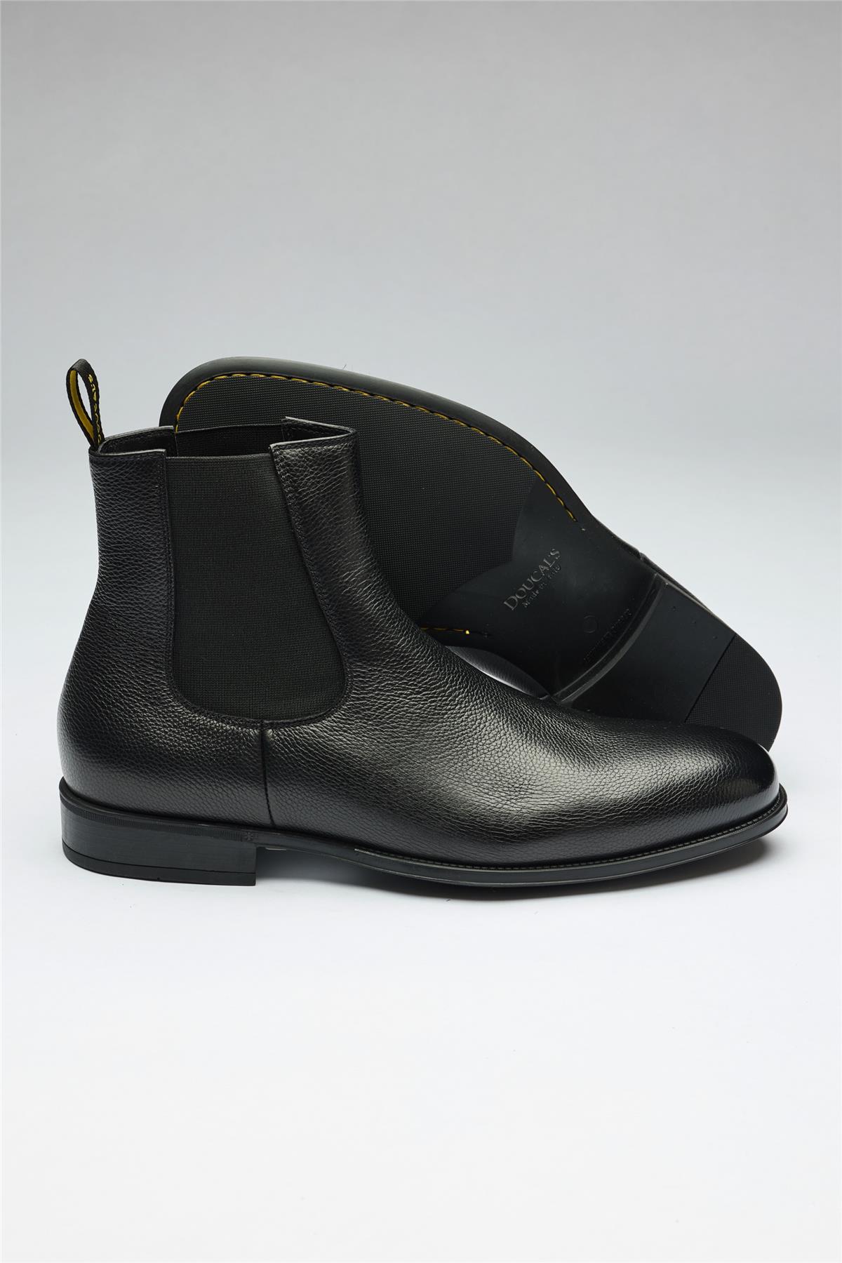 Siyah Bantlı Deri Bot