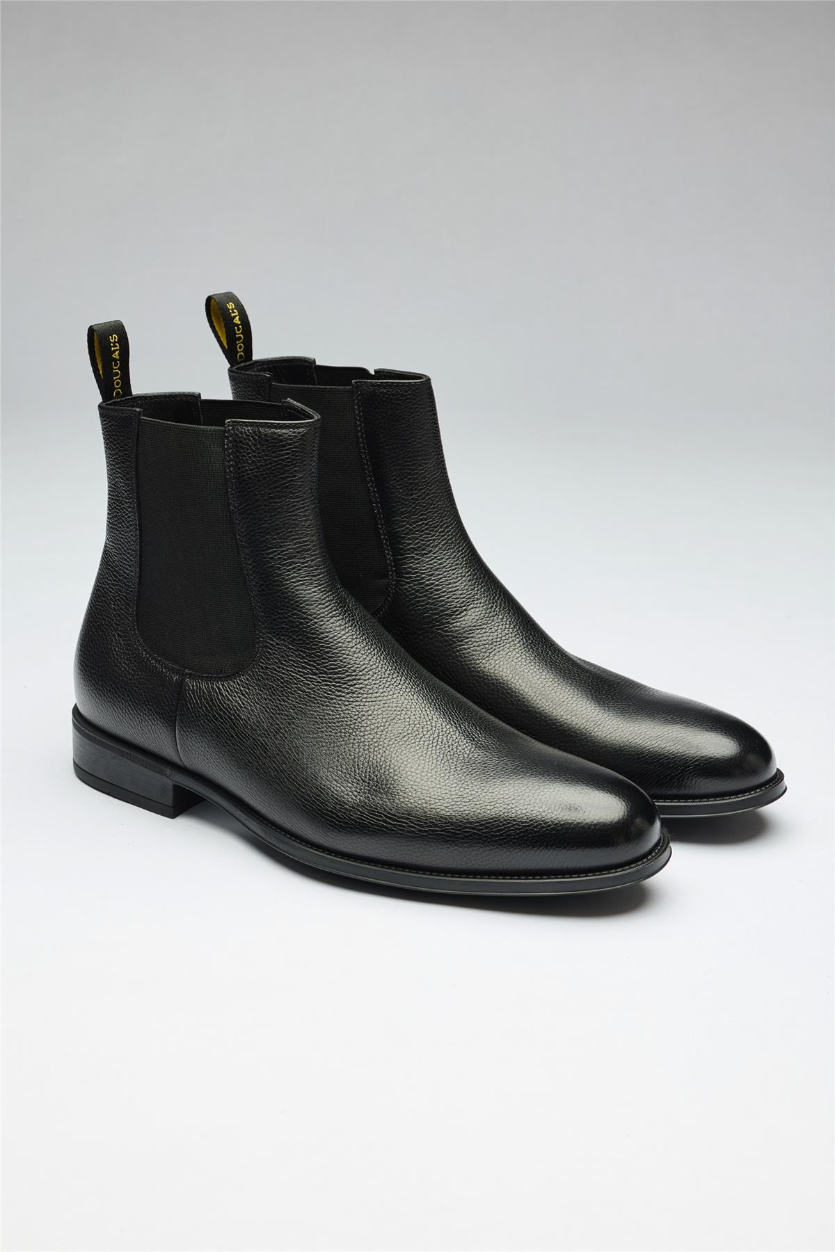 Siyah Bantlı Deri Bot